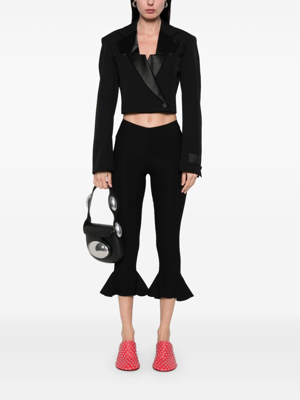 double-breasted cropped blazer - 2