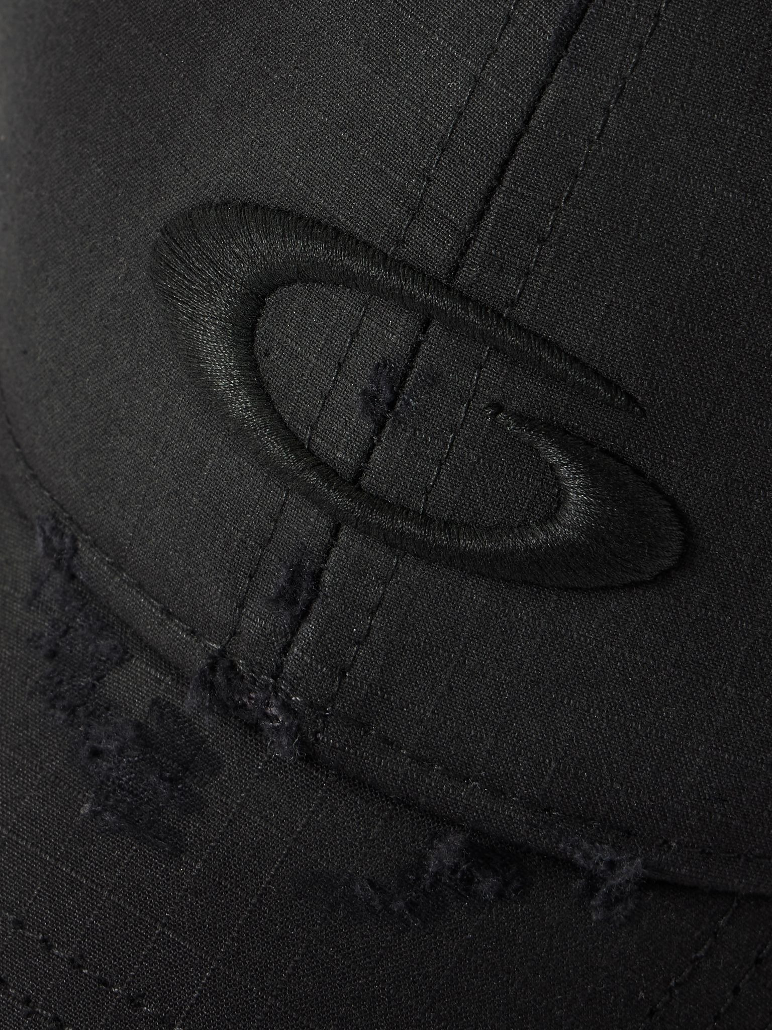 Cargo Distressed Logo-Embroidered Cotton-Ripstop Baseball Cap Black - 4