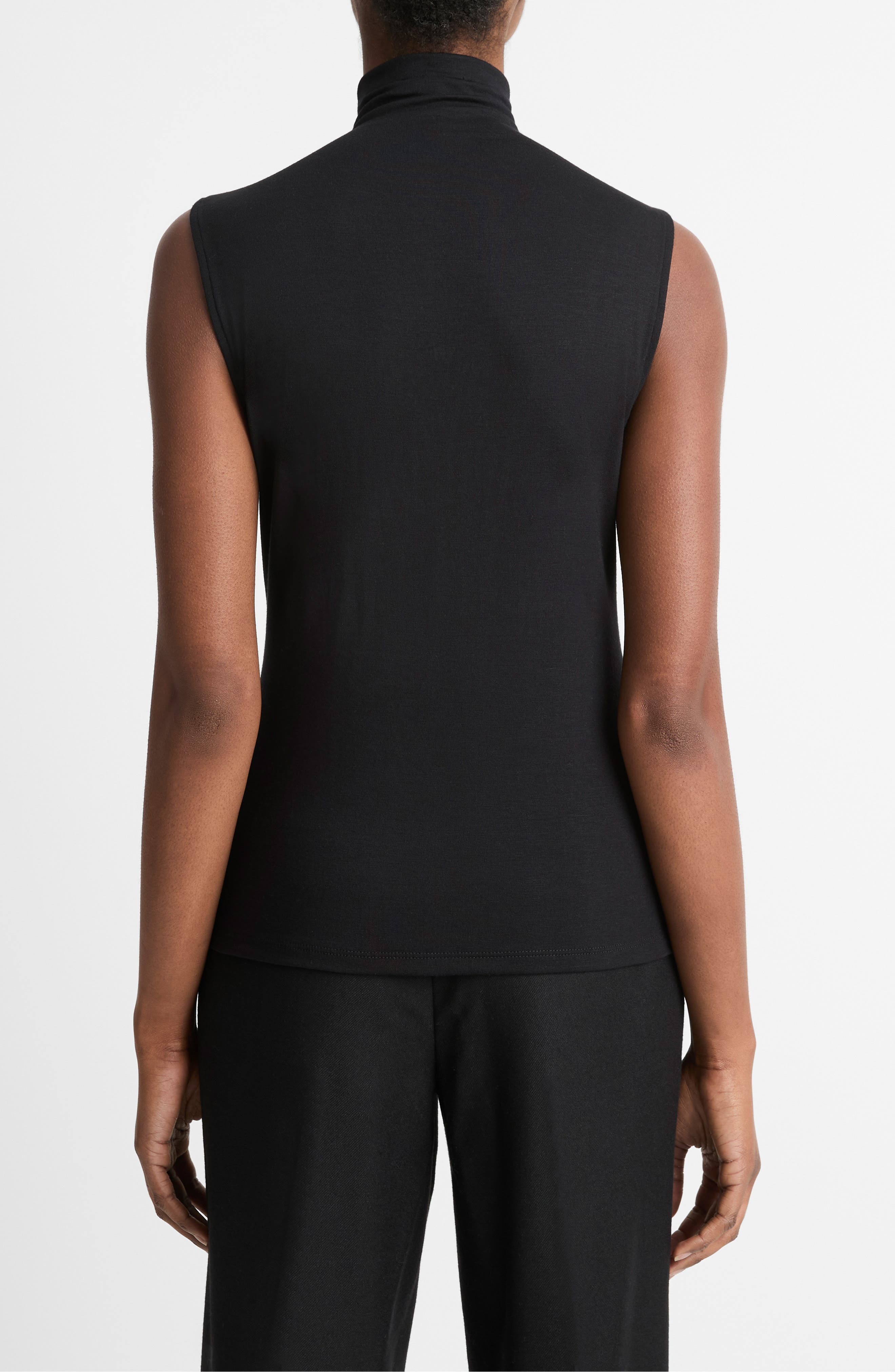 Vince Sleeveless Modal Turtleneck Top in Black at Nordstrom - 2