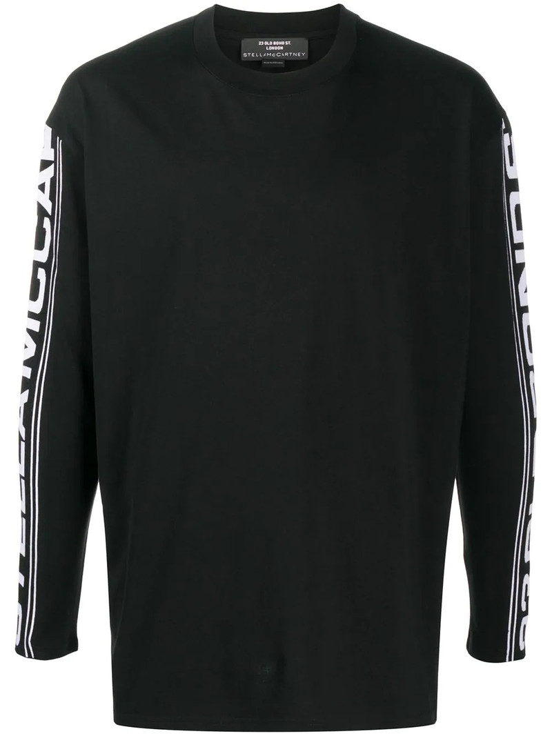 logo sleeve round neck top 1