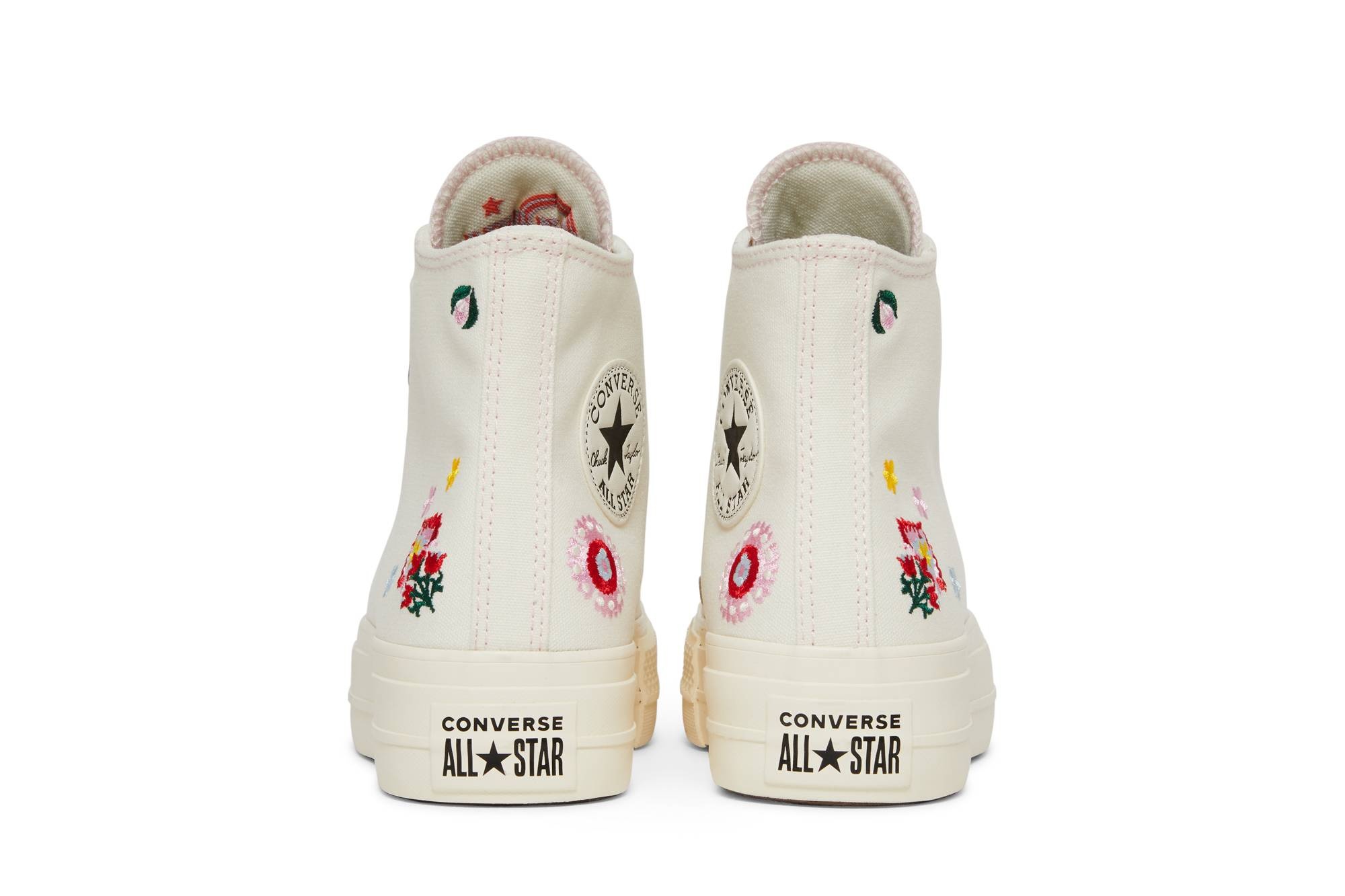 Wmns Chuck Taylor All Star Lift Platform High 'Floral Embroidery - Egret' - 6