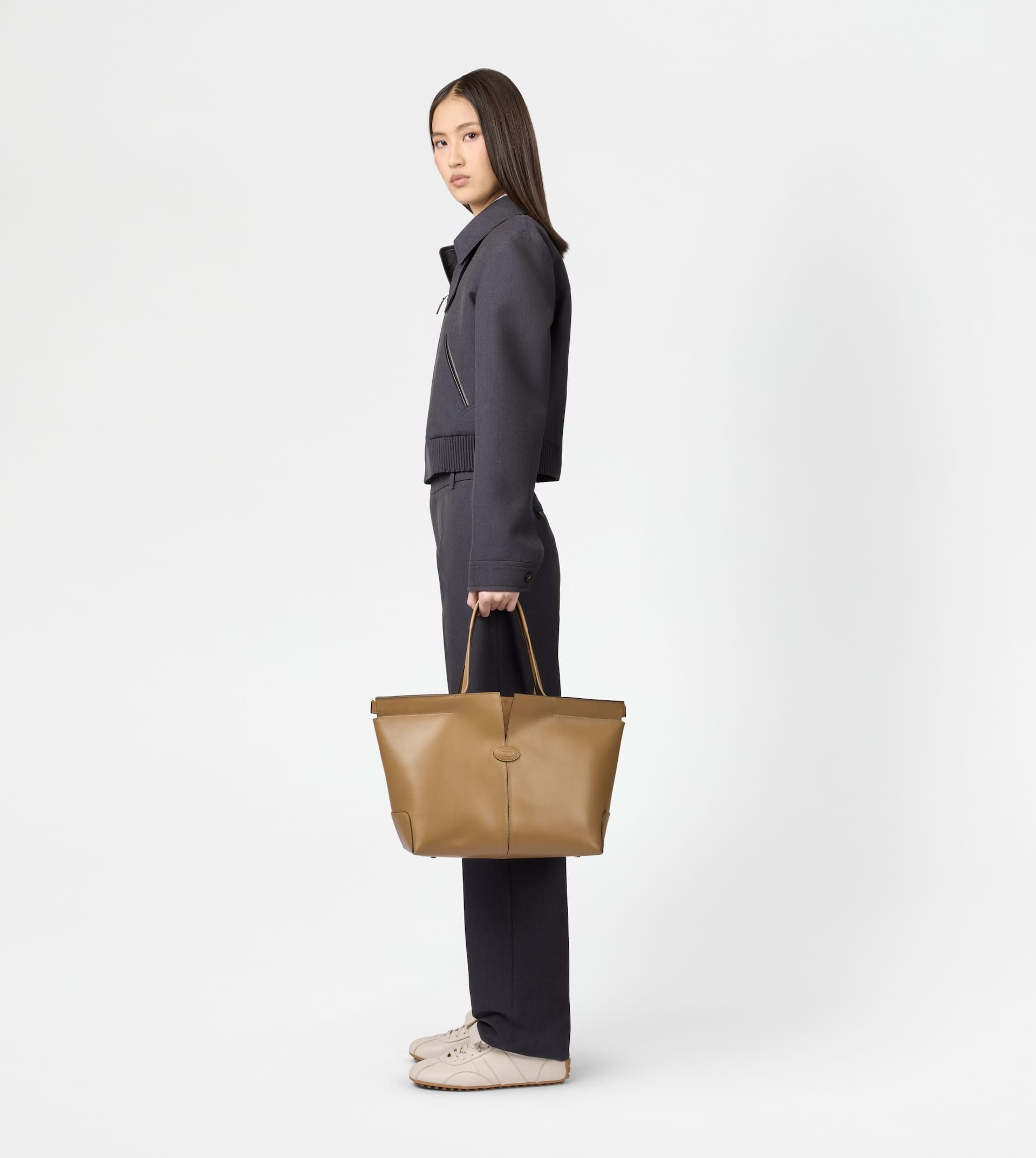 TOD'S DI BAG FOLIO IN LEATHER MEDIUM-SMALL - BROWN - 8