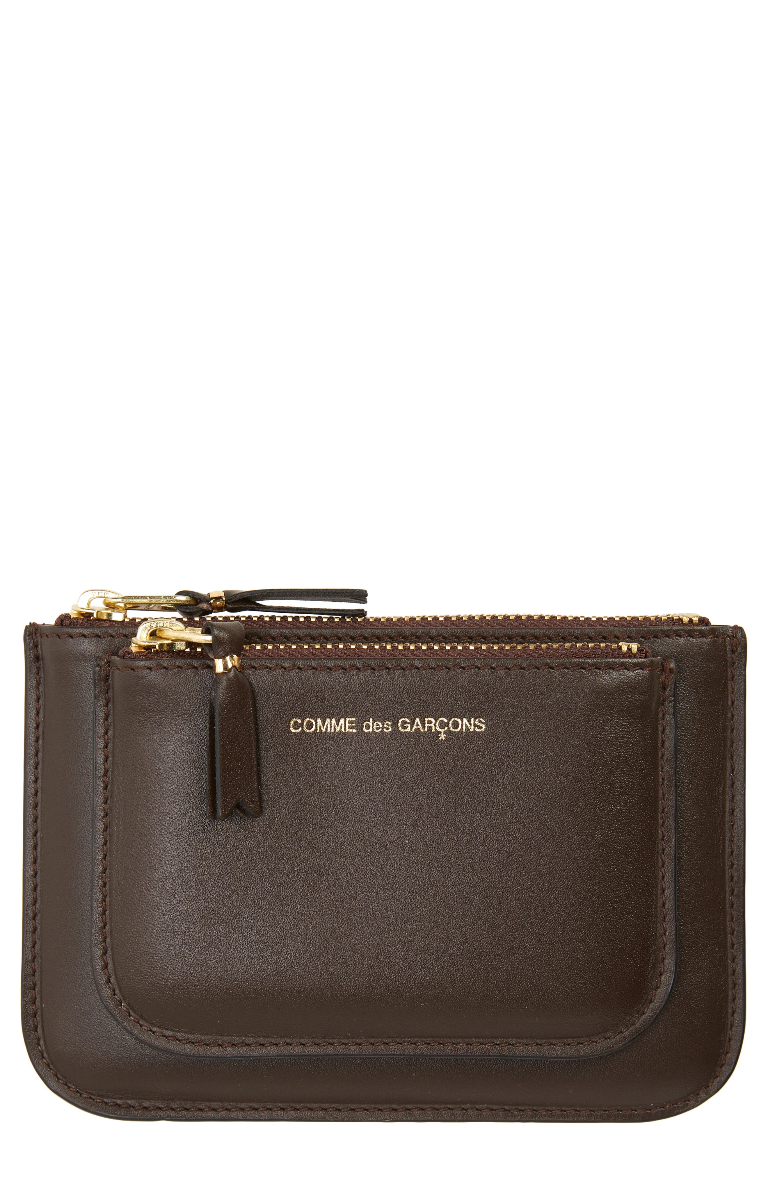 Outside Pocket Two-Compartment Leather Wallet - 1