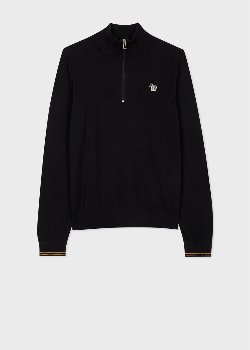 Half Zip Zebra Logo Sweater 1