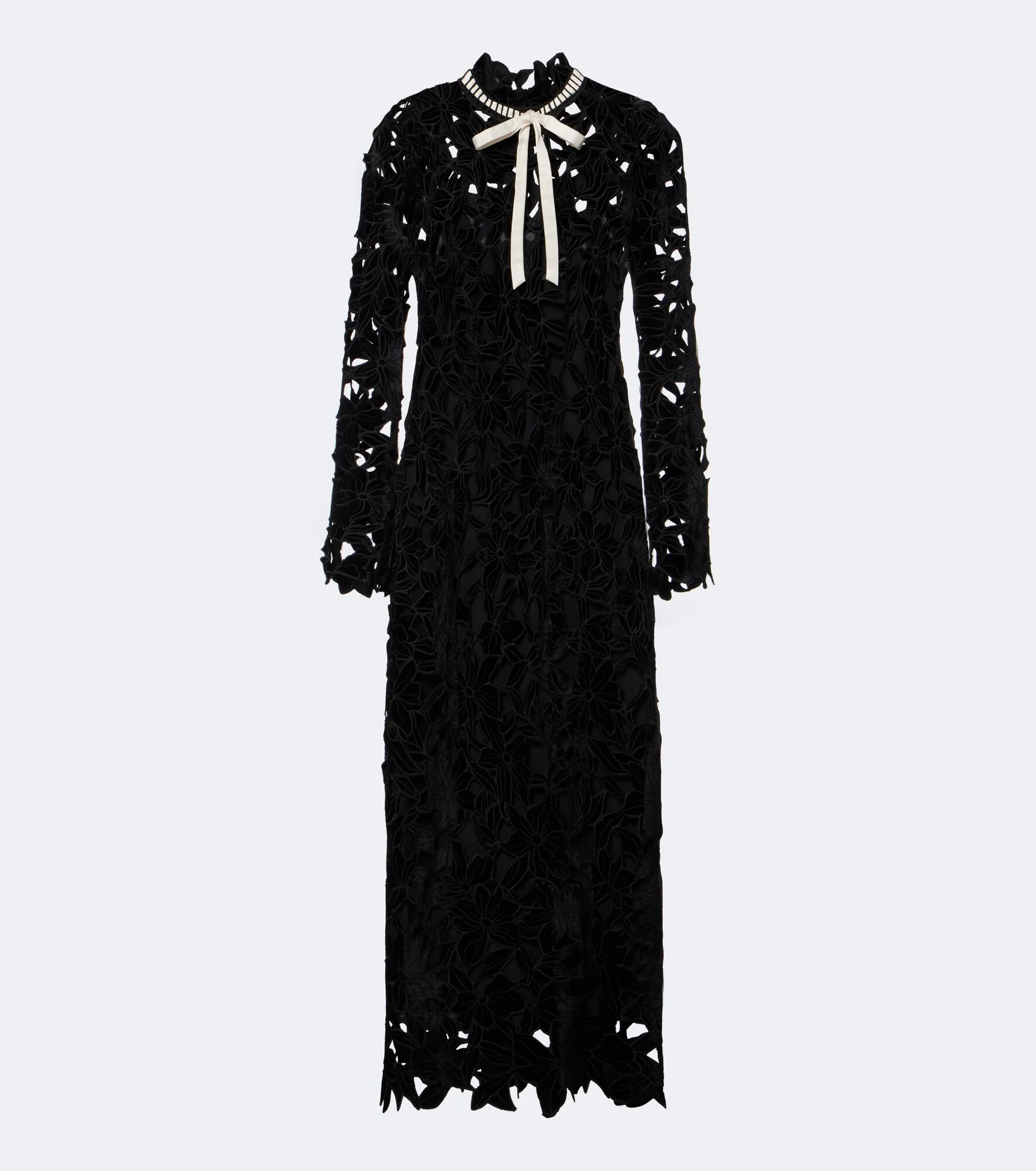 Thiora velvet guipure lace midi dress - 1