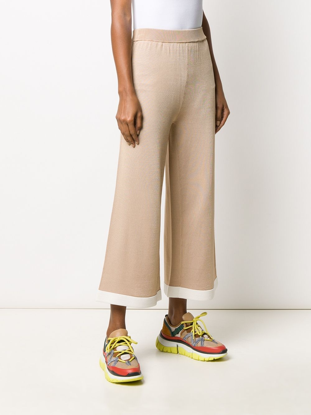 cropped wide leg trousers - 3