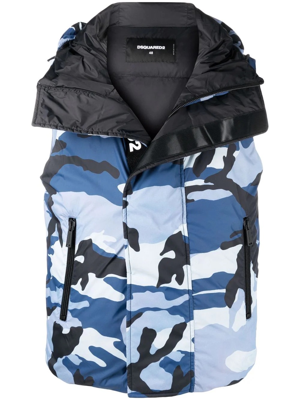 camouflage feather-down padded gilet - 1