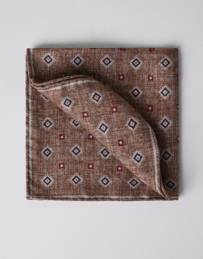 Double face silk pocket square 1