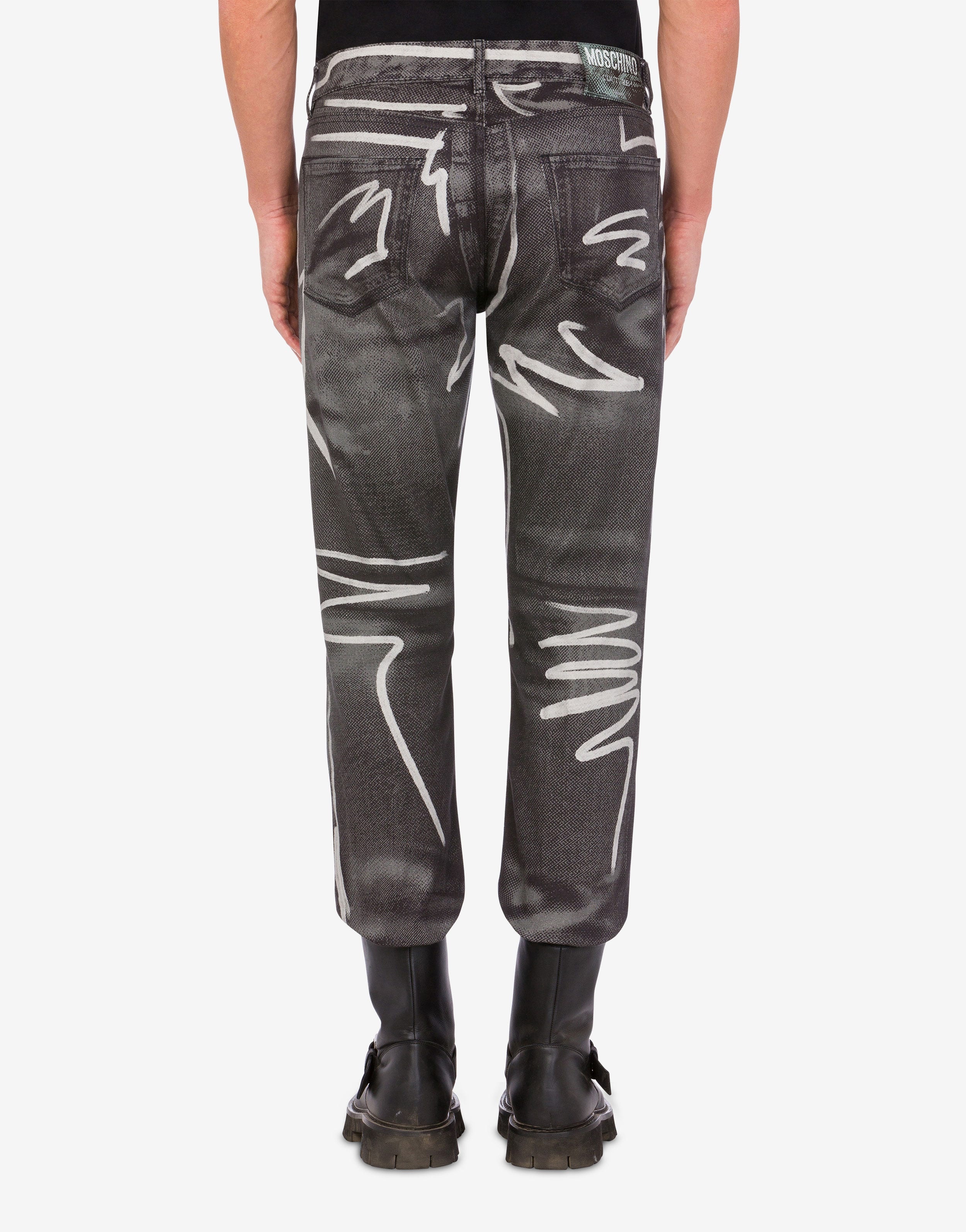 SHADOWS & SQUIGGLES COTTON BULL DENIM TROUSERS - 3