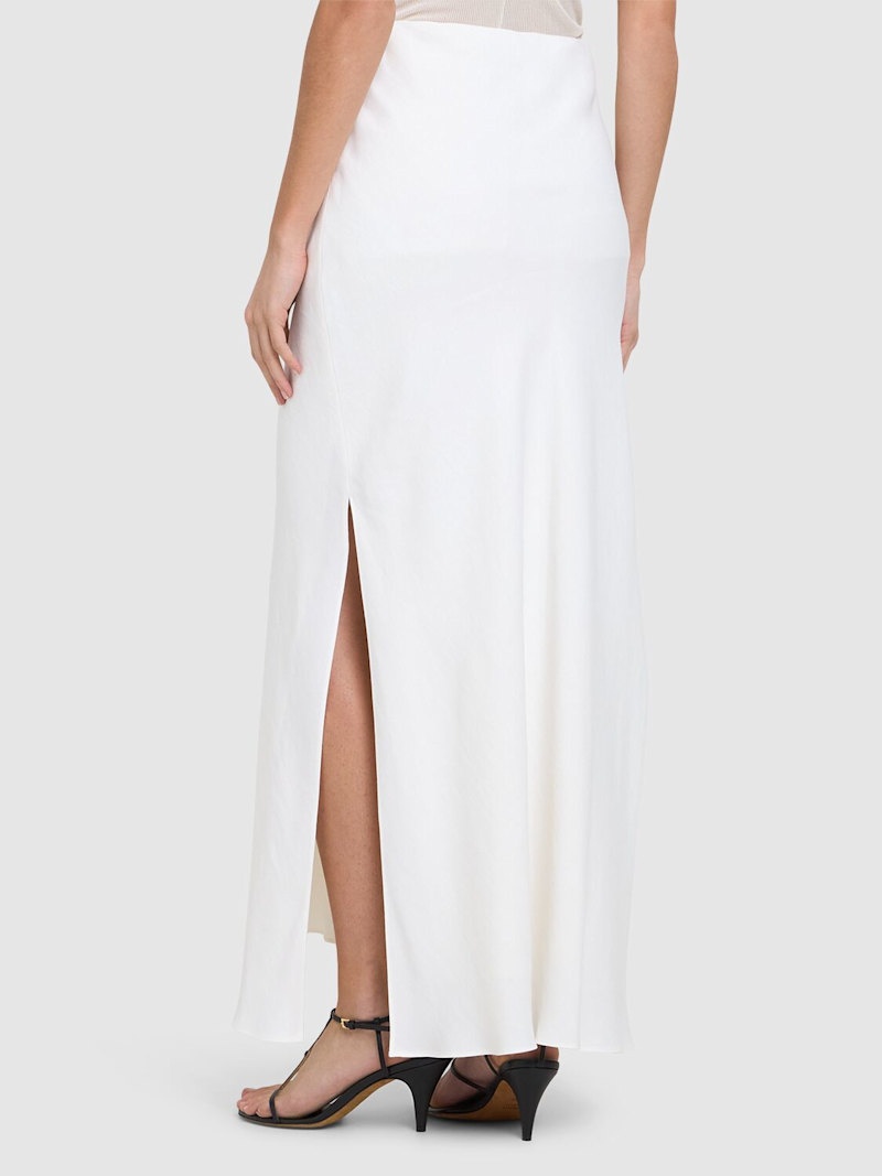 スカート BRUNELLO CUCINELLI Fluid skirt in cotton blend Brunello Cucinelli - Panama Fluid Linen Skirt | Mitchell Stores