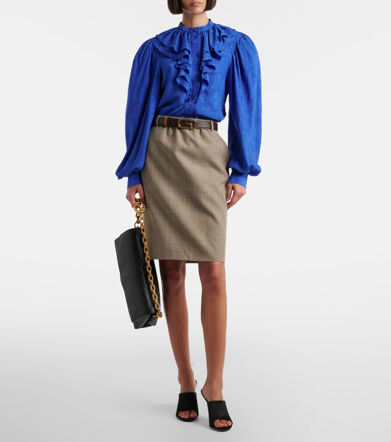 GUCCI Prince of Wales check wool pencil skirt outlook