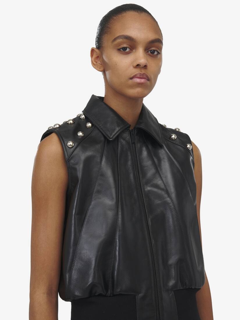 Studded Leather Vest - 7