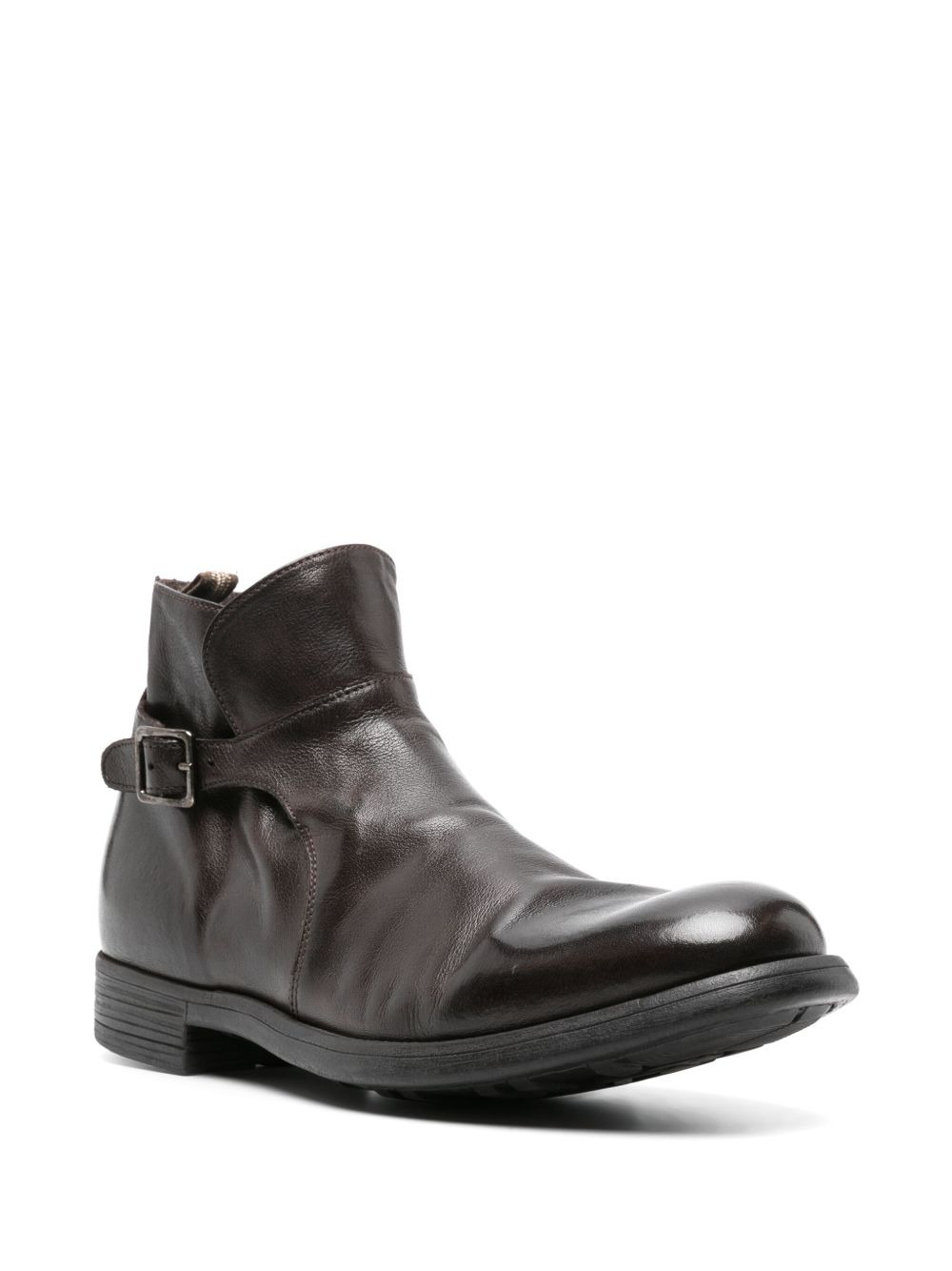 buckle-strap leather ankle boots - 2