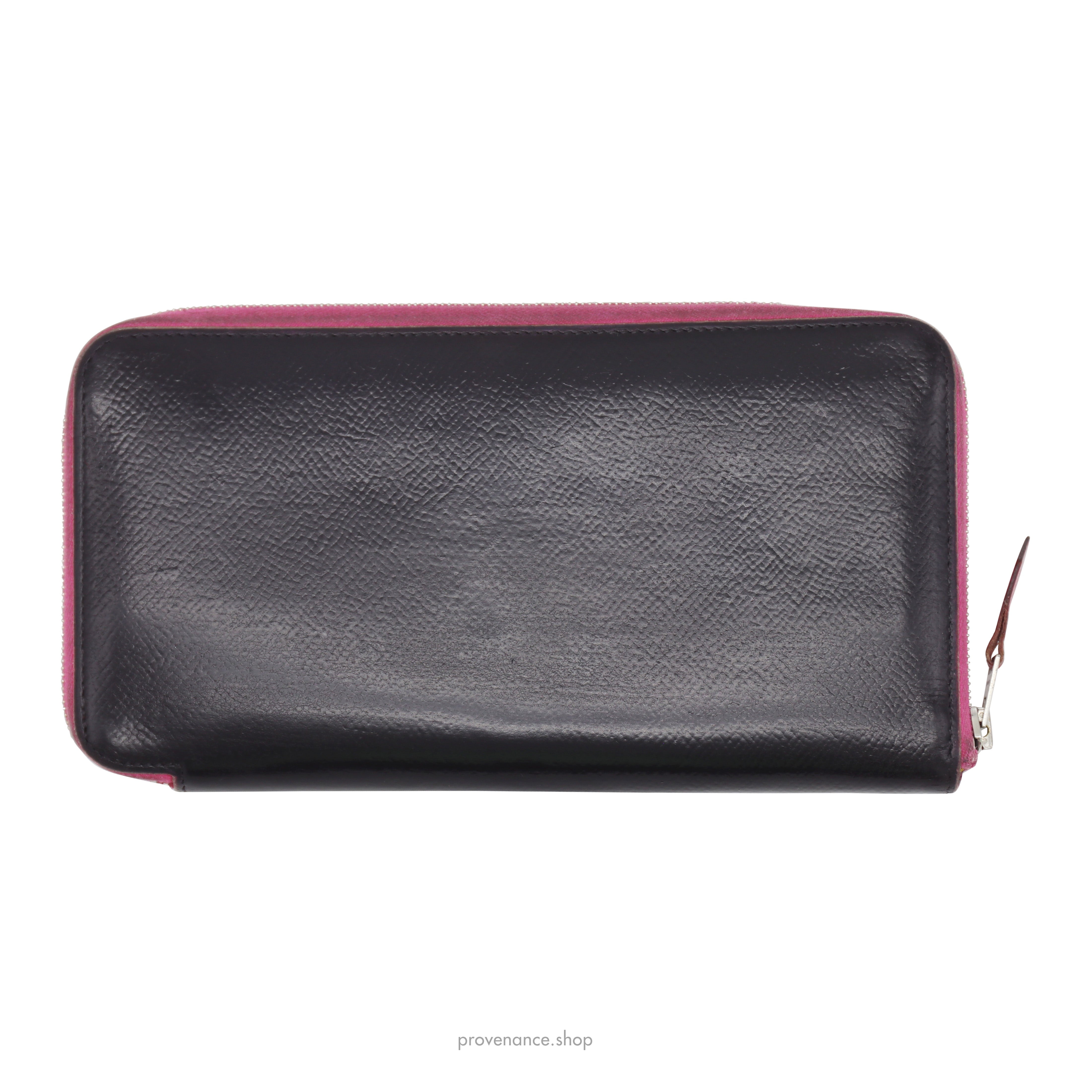 Hermes Silkin Classic Wallet Large Model - Black/Fuchsia - 2