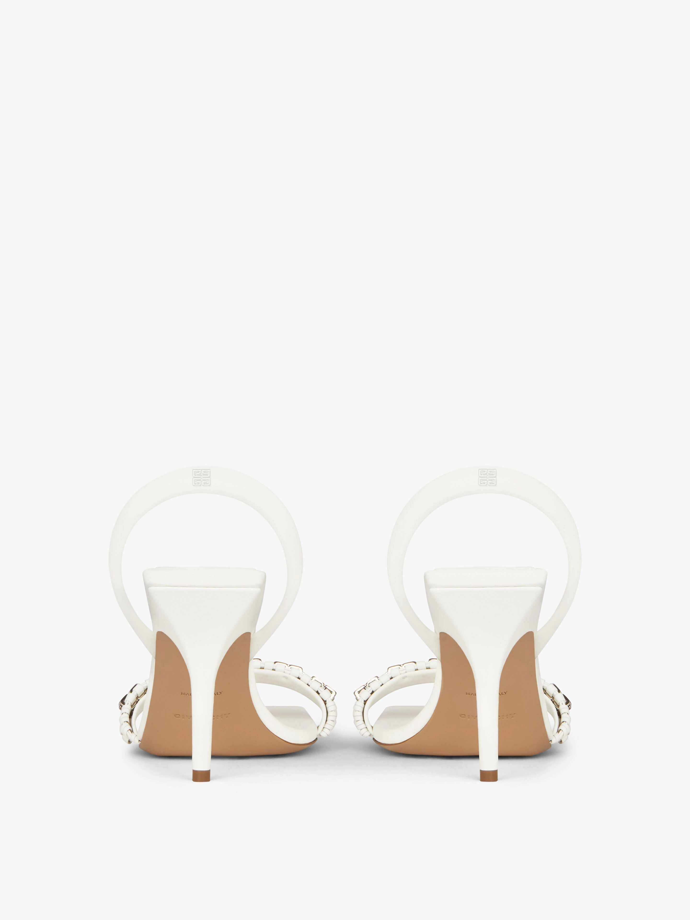 G WOVEN SANDALS IN BRAIDED LEATHER WITH CHAIN - 7