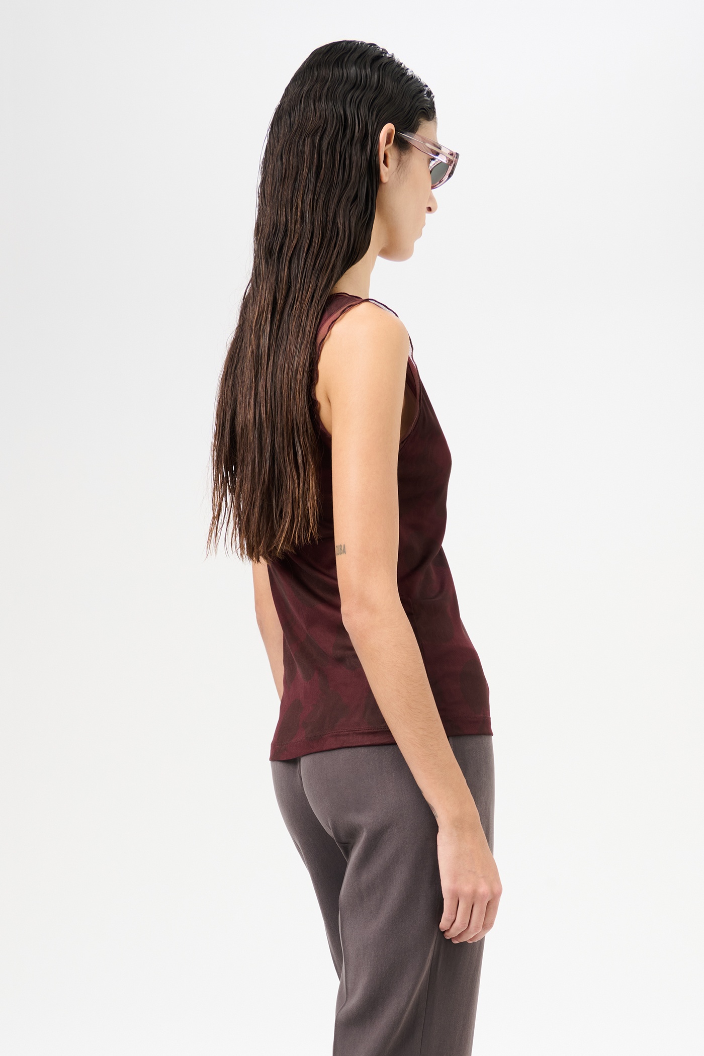 Perfect Tank Dotted Pink Print Mesh - 4