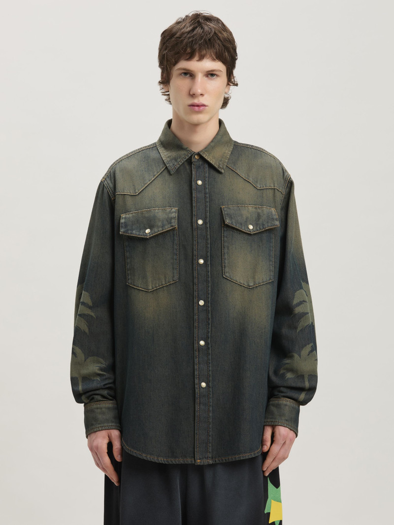구부려진 로고 Tartan 셔츠 3