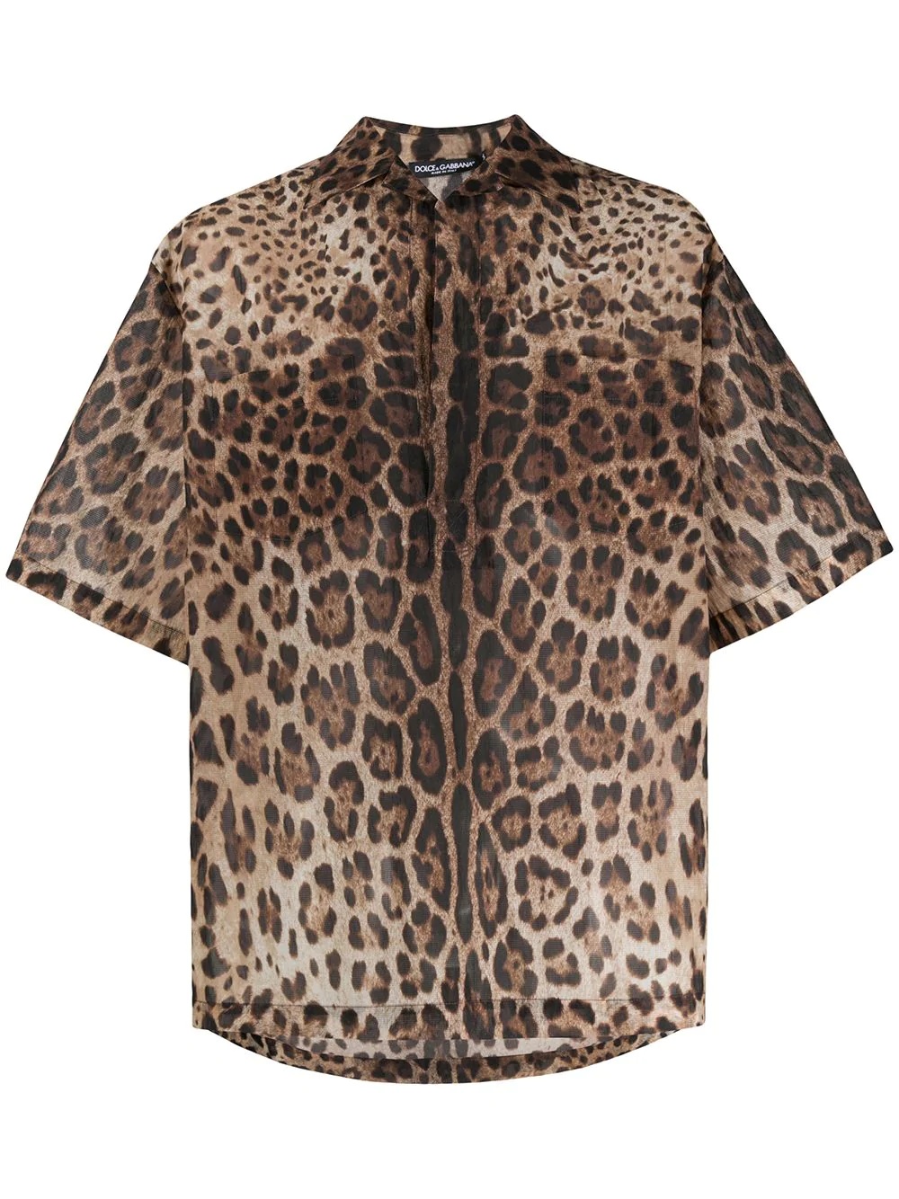 leopard print bowling shirt - 1