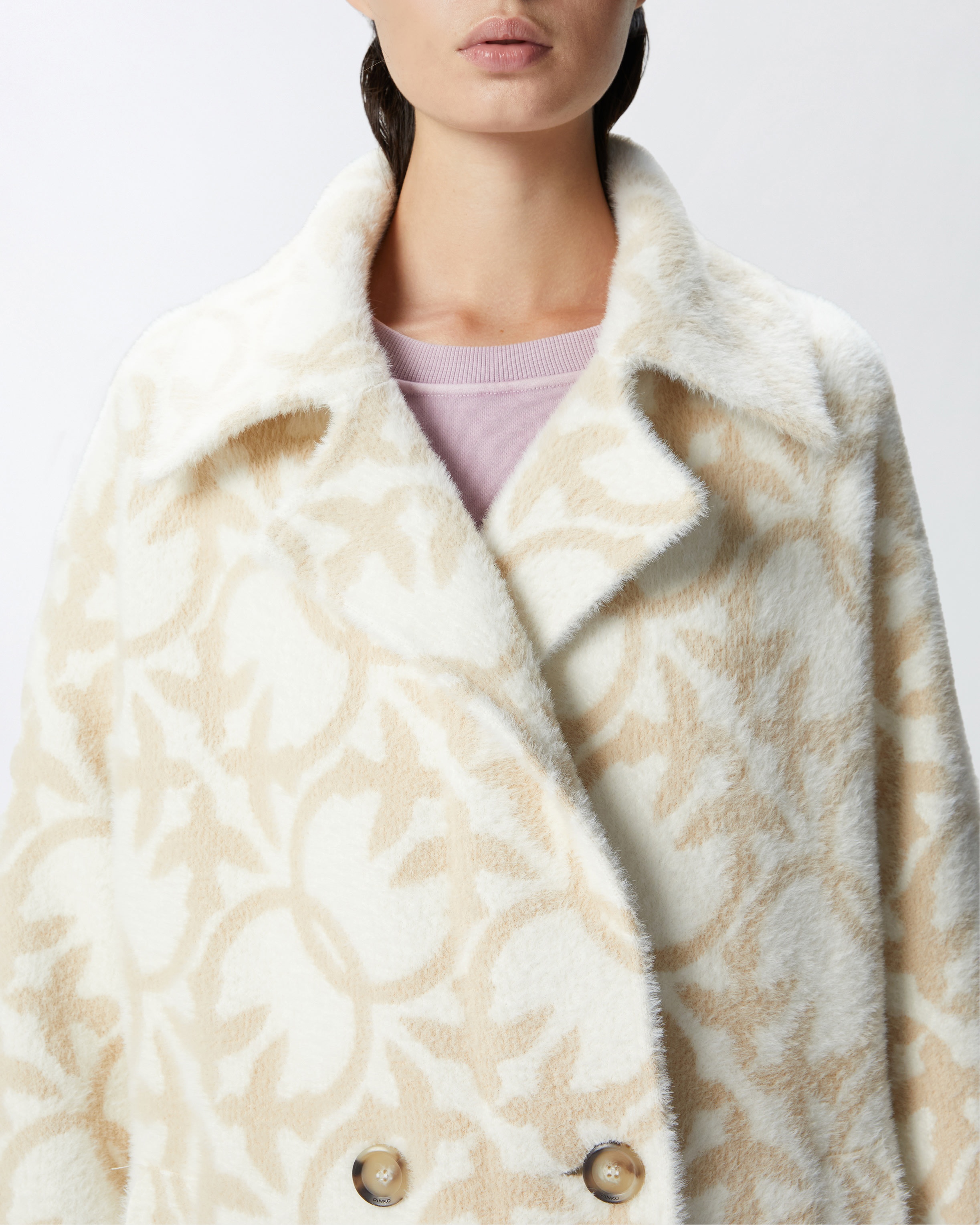 SHORT FAUX FUR COAT WITH LOGO - 5