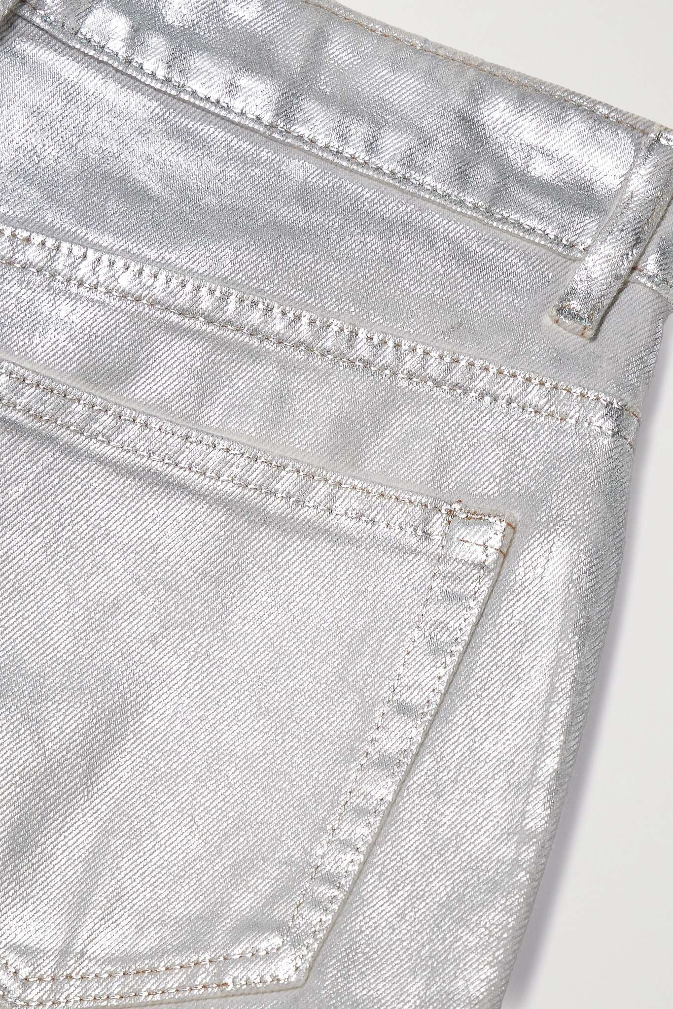 Metallic high-rise tapered organic jeans - 7