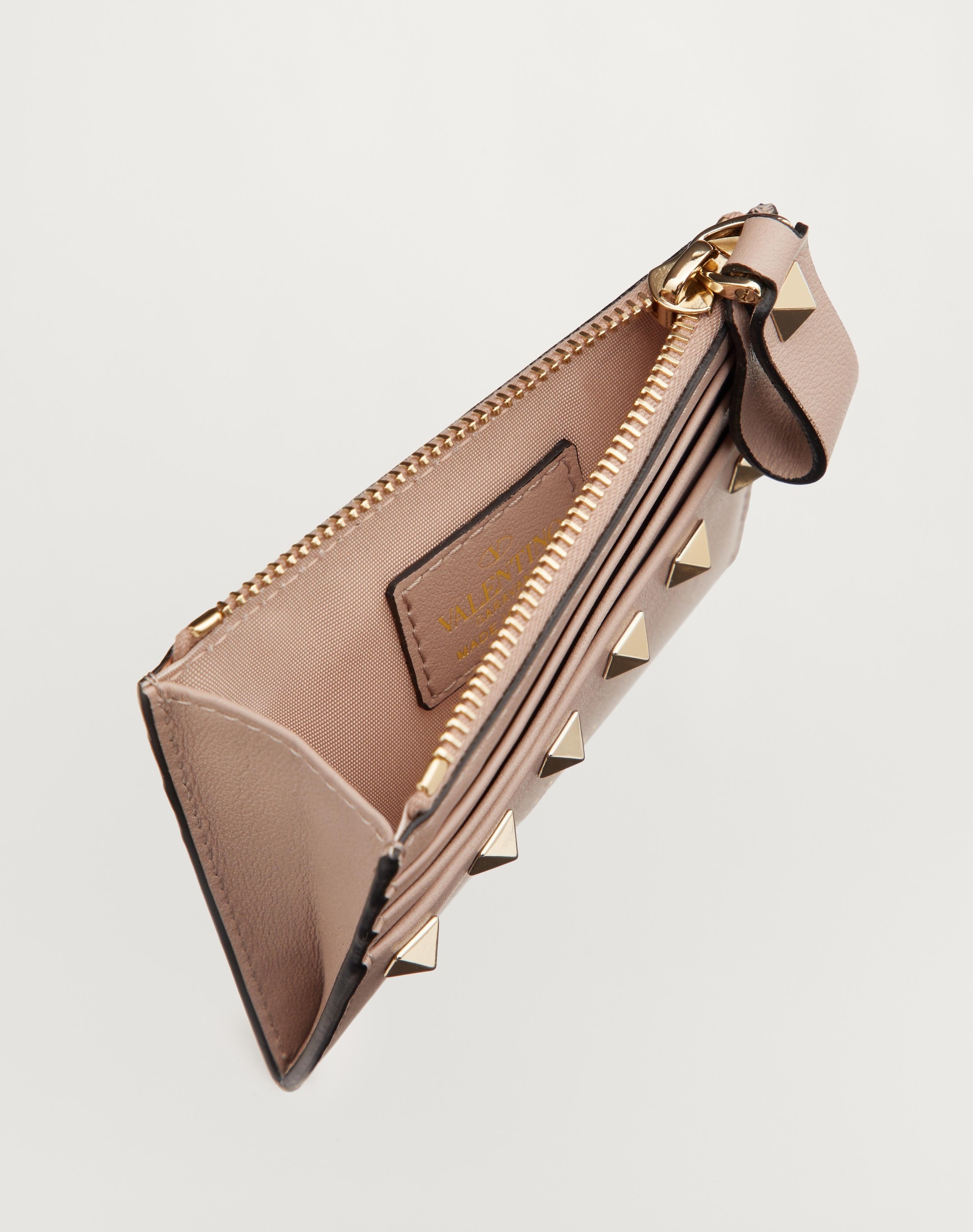 ROCKSTUD CALFSKIN CARDHOLDER WITH ZIPPER - 5