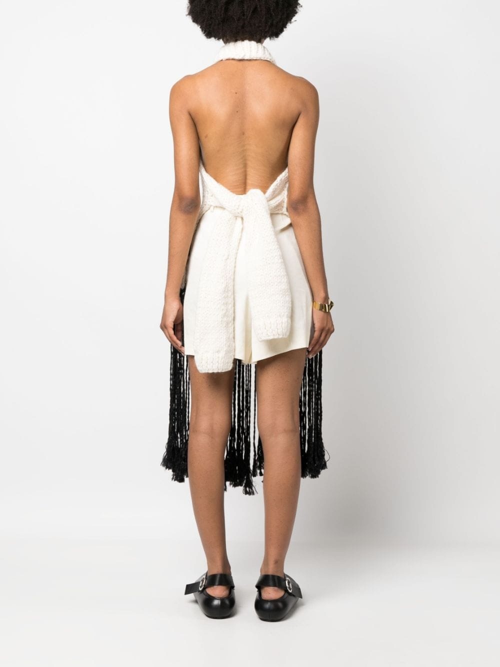 fringed knit halterneck top - 4