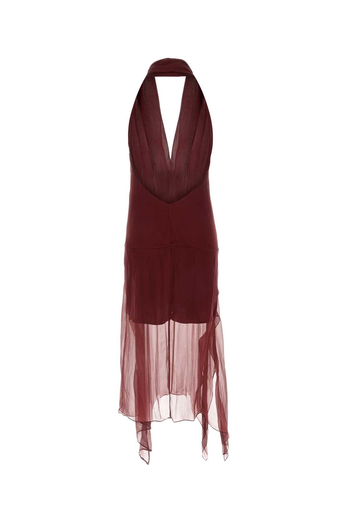 Salvatore Ferragamo Women Bordeaux Silk Dress - 2