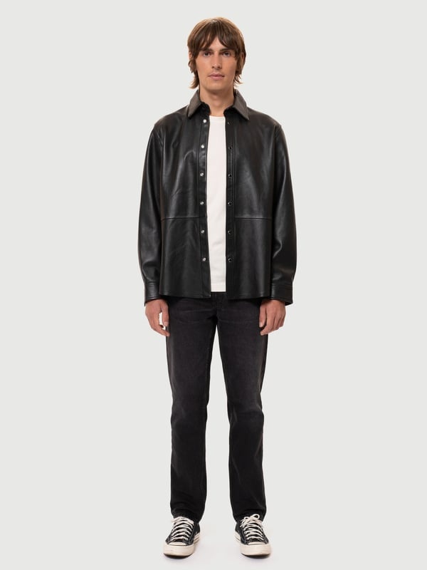 Hugo Leather Shirt Black - 2