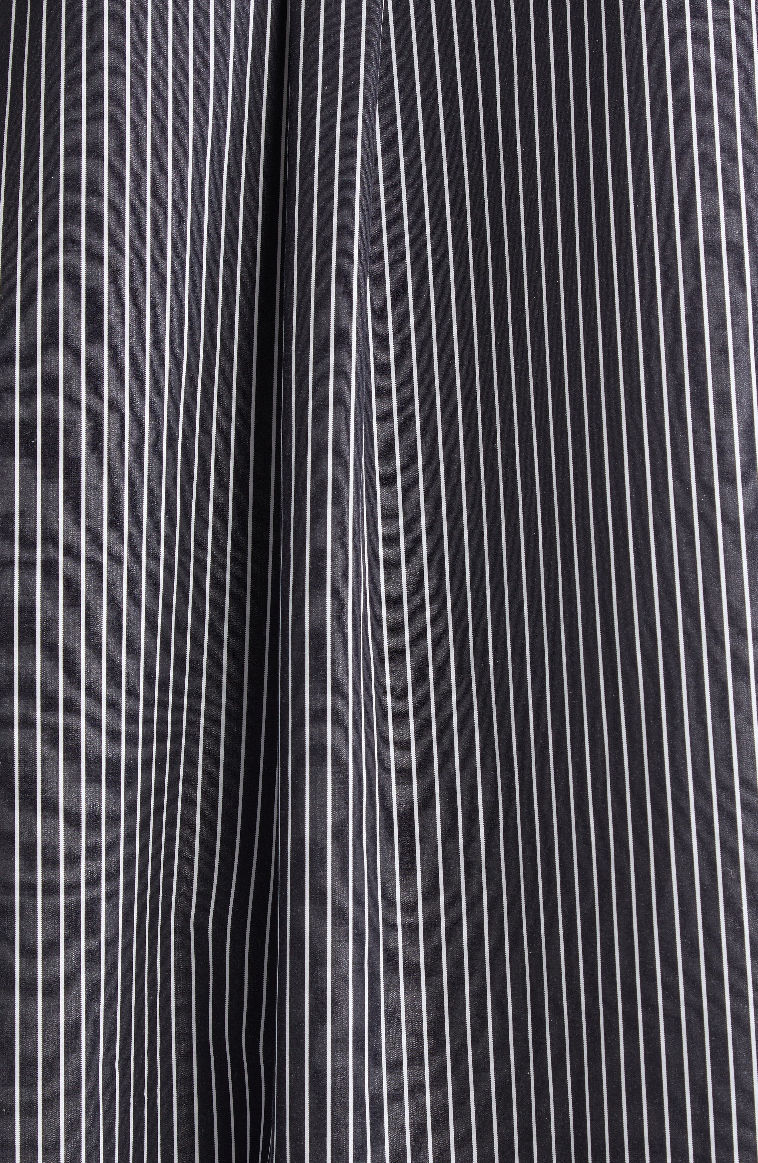TOTEME Stripe Oversize Long Sleeve Organic Cotton Poplin Shirtdress in Black/White at Nordstrom - 6