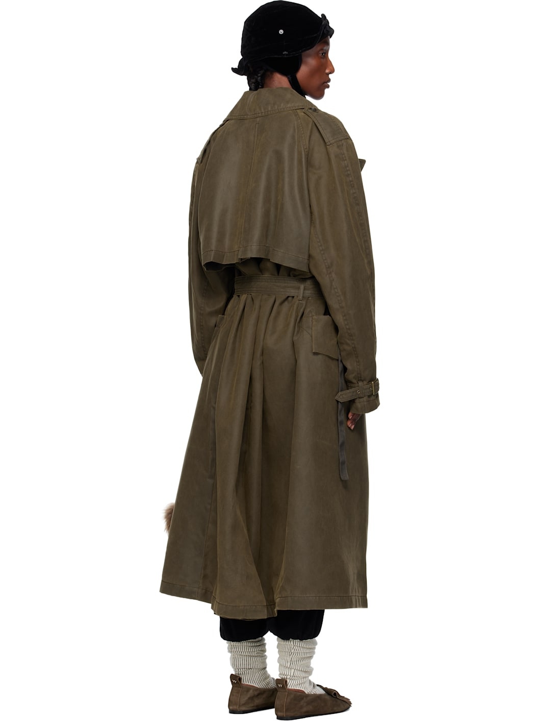 Khaki Motorcycle Maxi Trench Coat - 3
