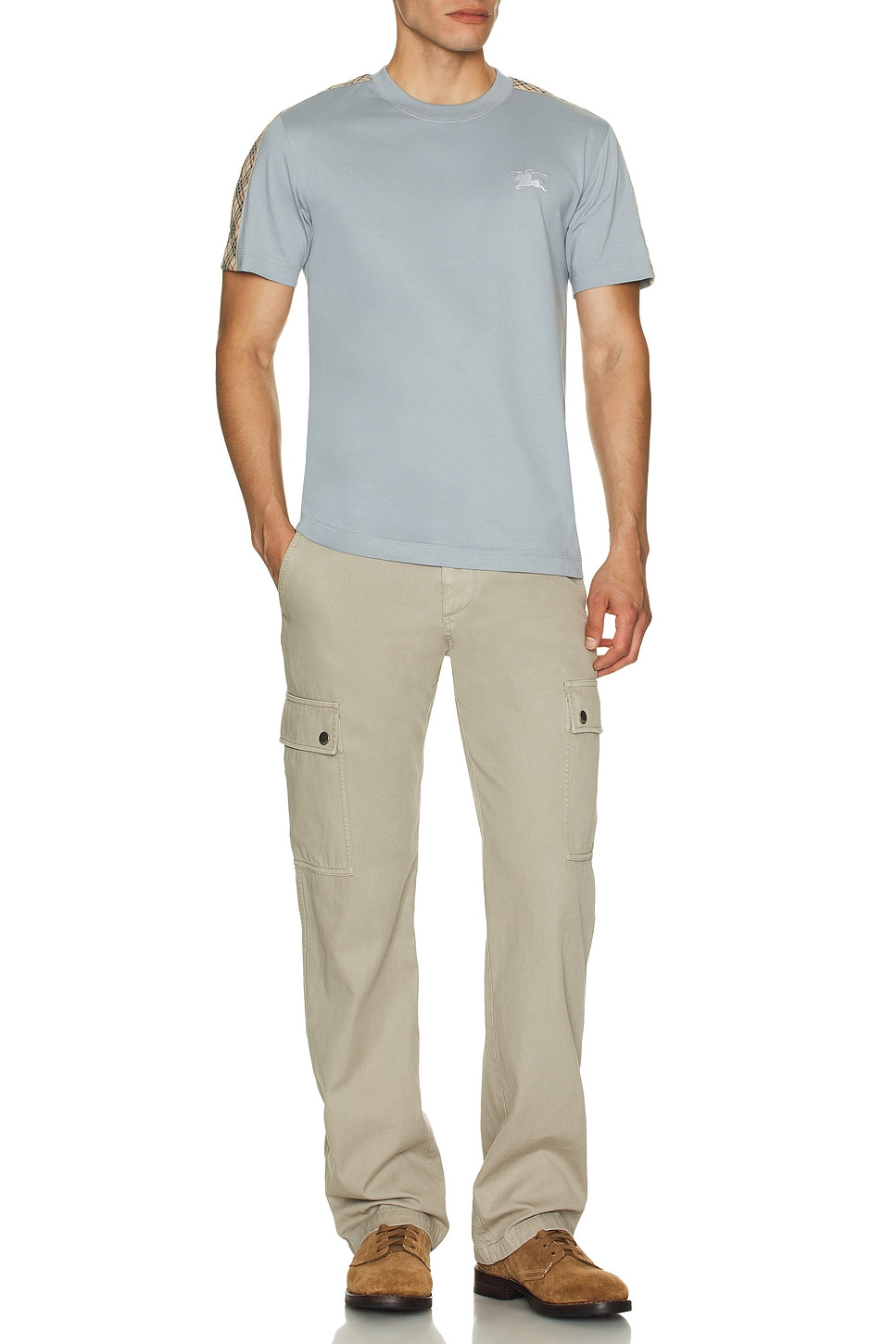 Slim Fit Tape Check T-Shirt - 5