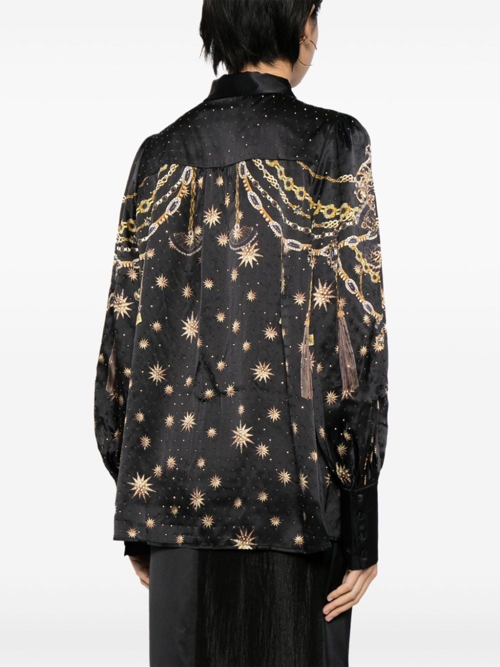graphic-print silk shirt - 4