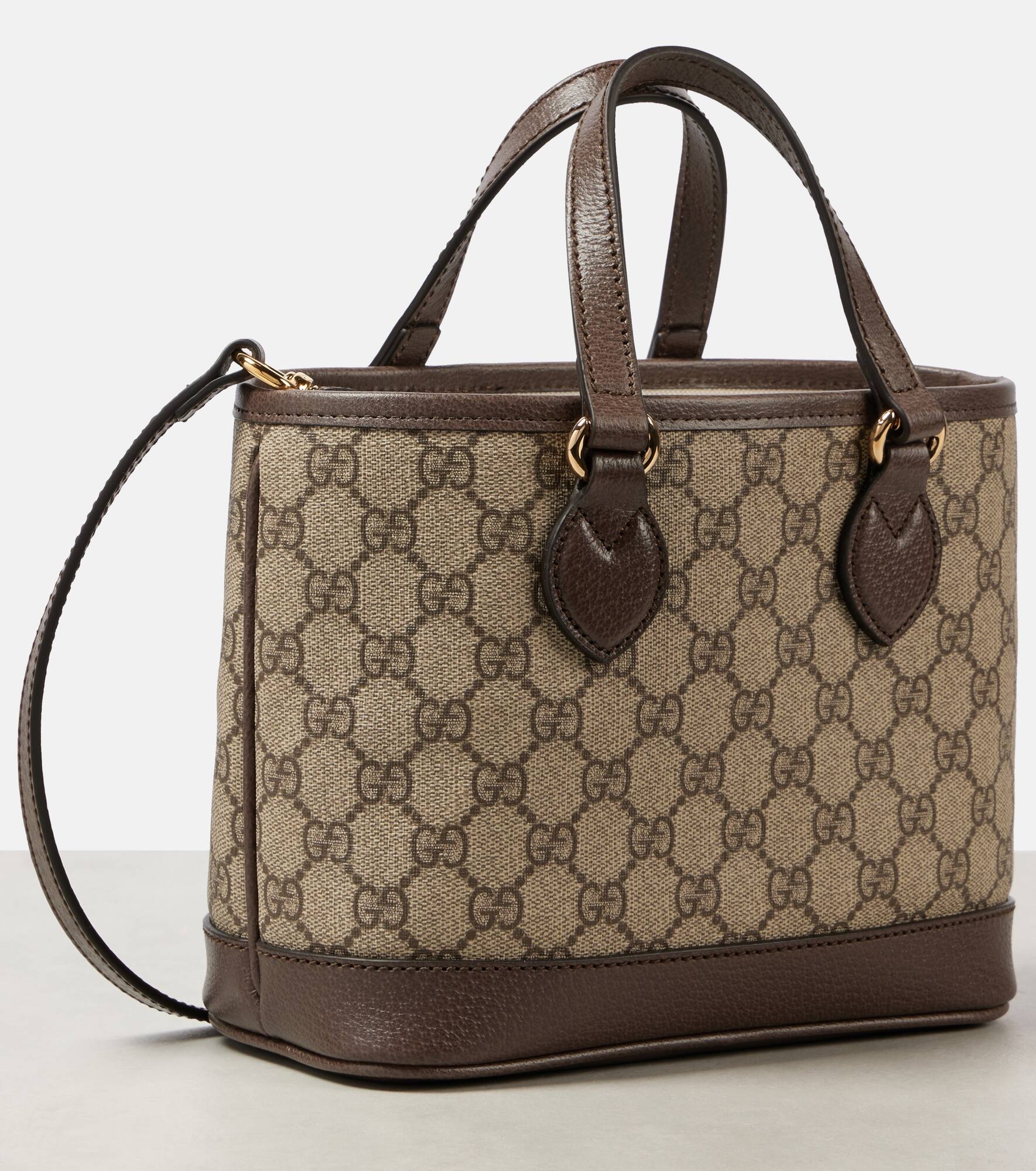 Ophidia Mini leather-trimmed tote bag - 4
