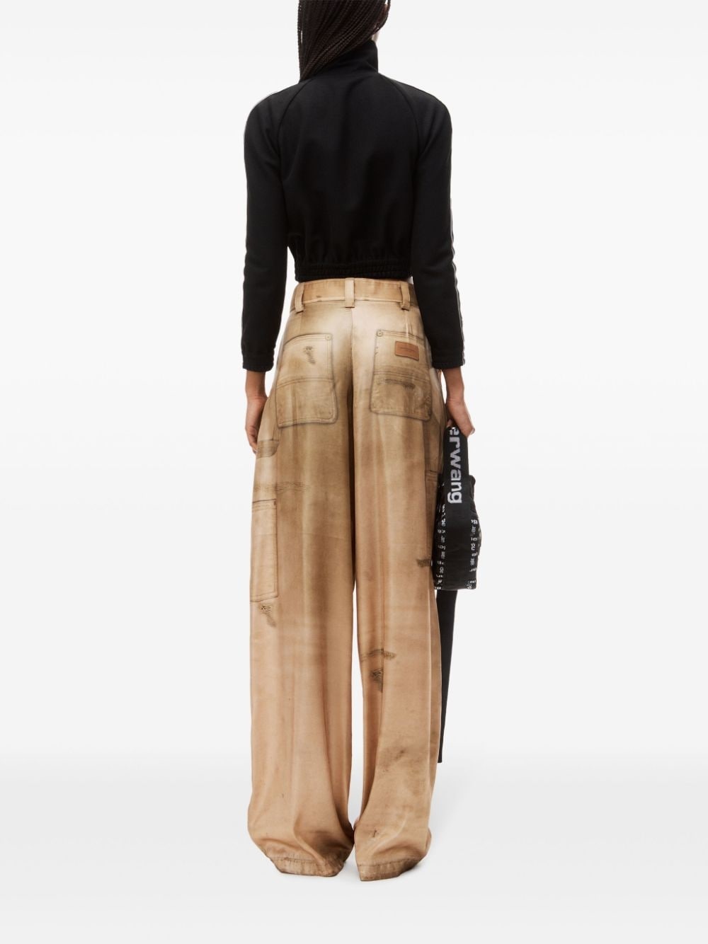 logo-tape cropped track jacket - 3