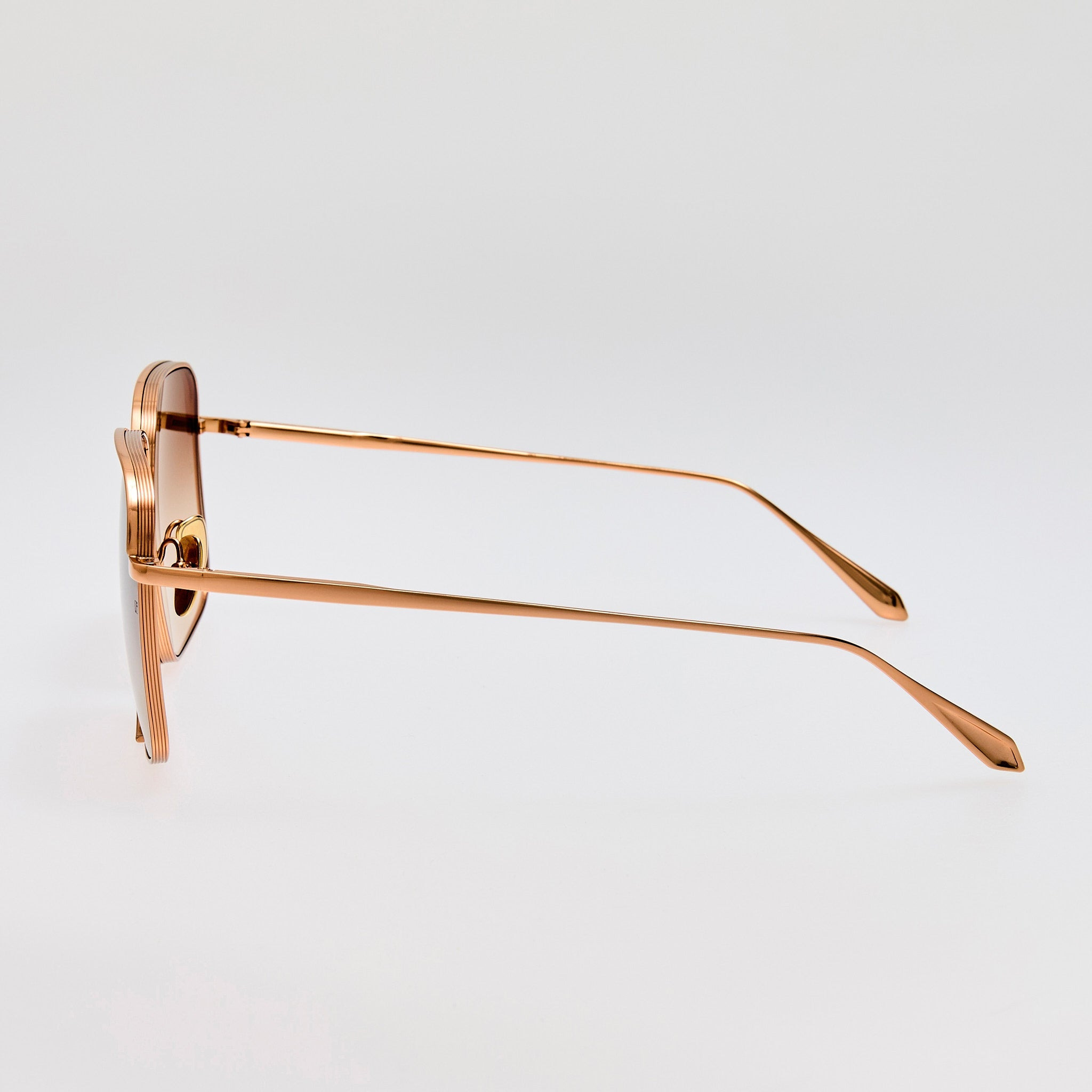Genevieve Sunglasses in Mocha and 18K Rose Gold - 5