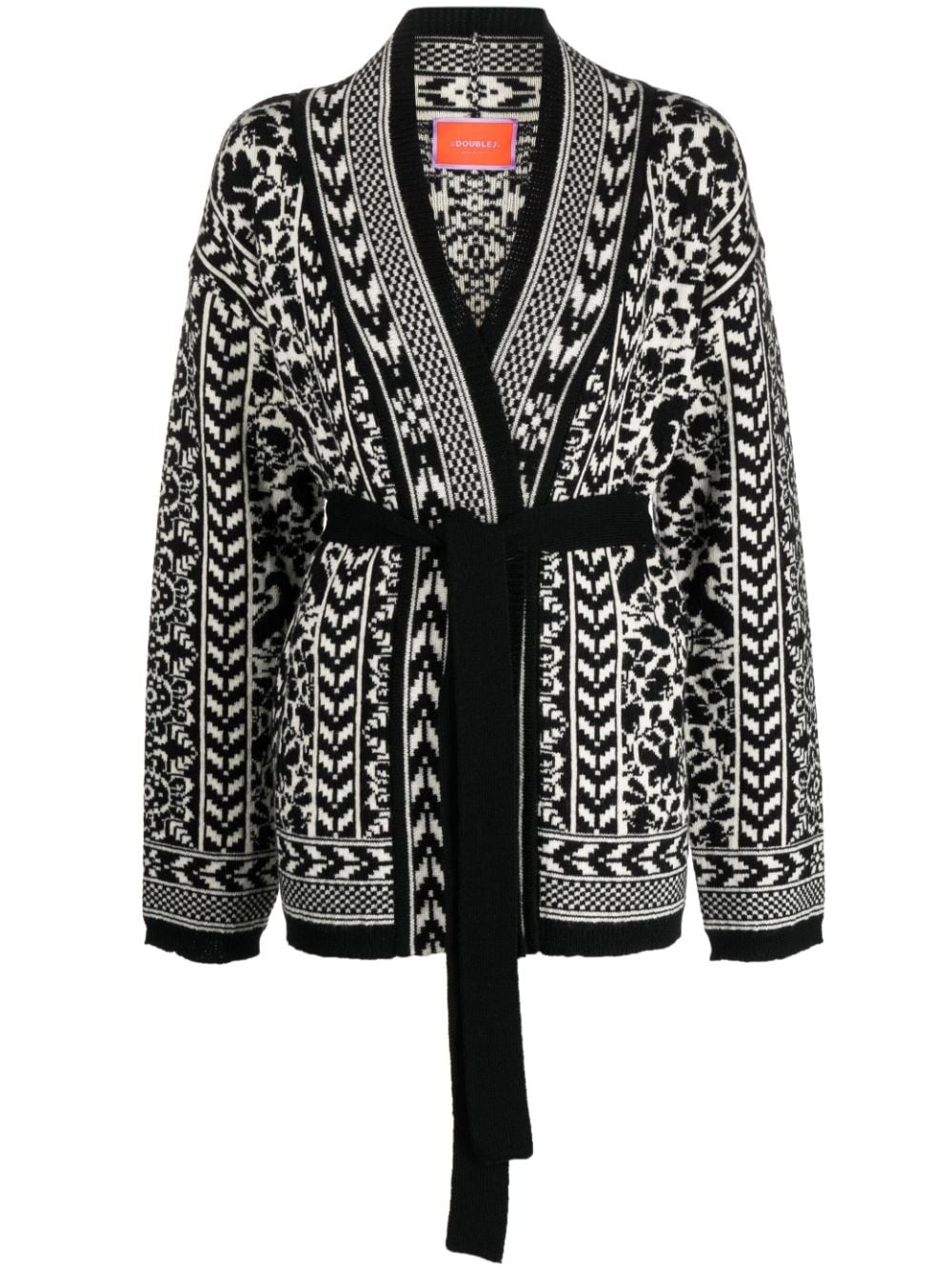 belted wool cardigan - 1