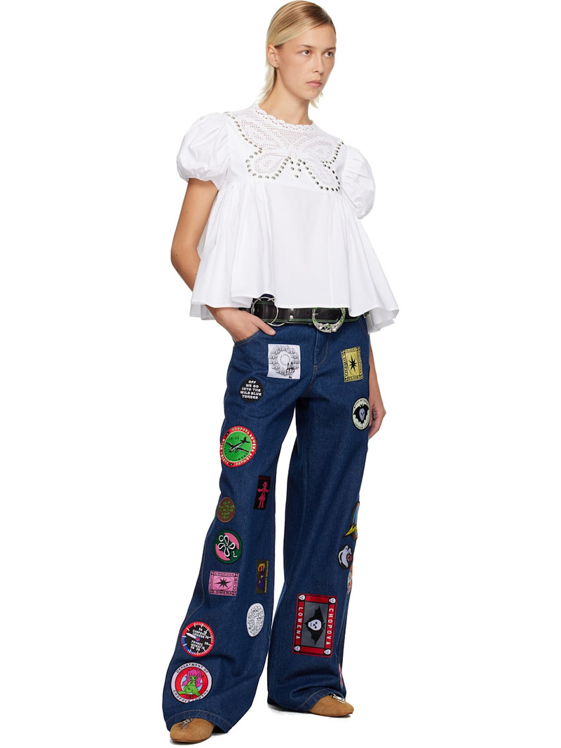 Chopova Lowena White Willa Hand Crochet Blouse outlook