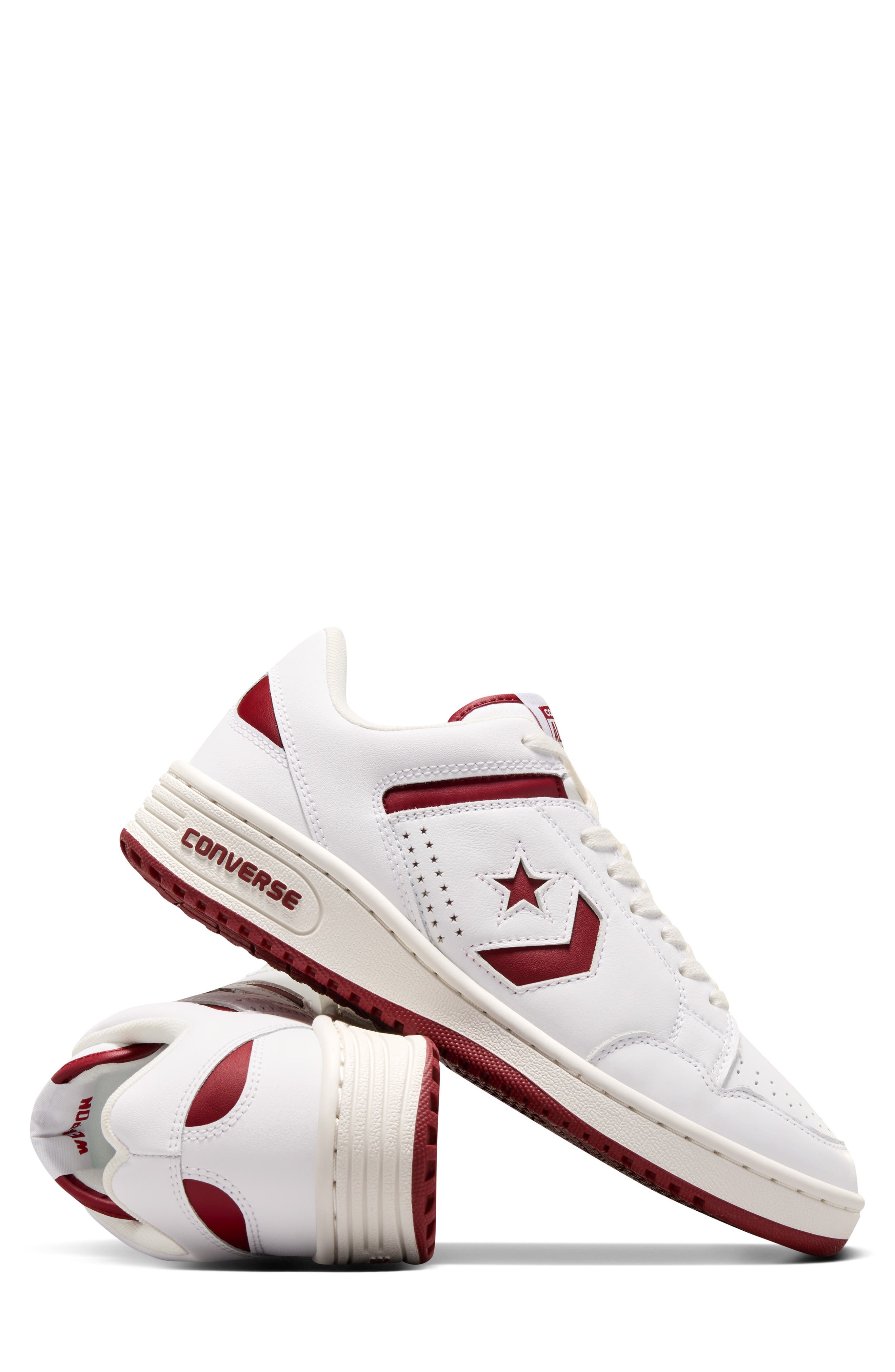 Converse Weapon Oxford Sneaker in White/White/Park Red at Nordstrom - 7