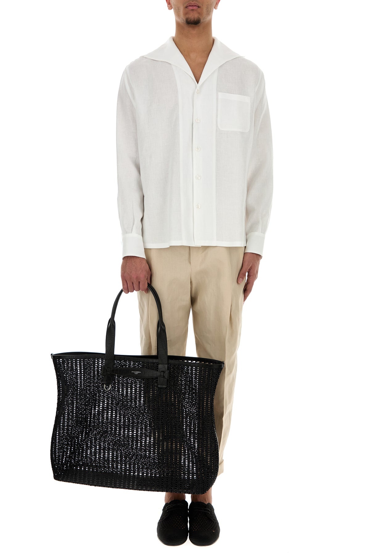 Black mesh shopping bag - 5