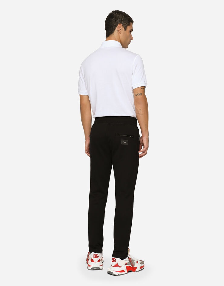 Jersey jogging pants with branded tag - 3