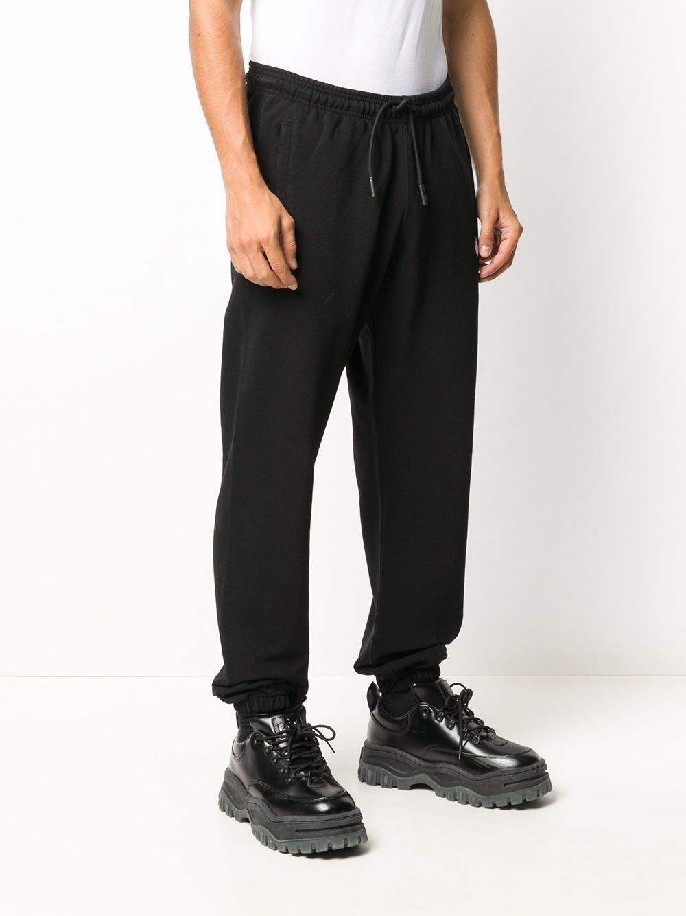 logo-embroidered drawstring track pants - 3