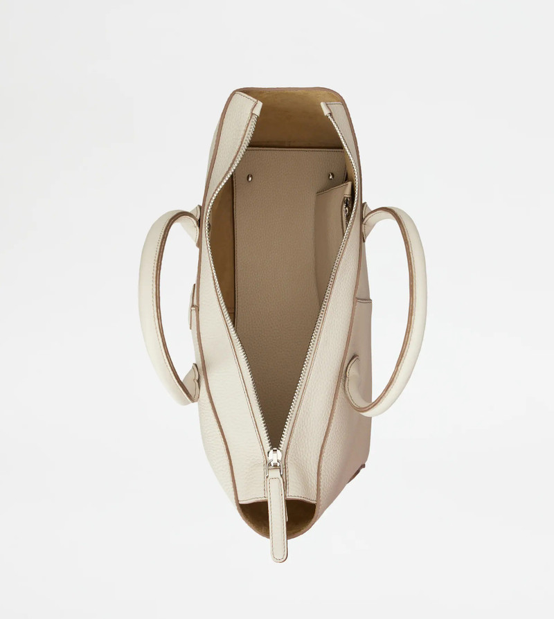 TOD'S DI BAG IN LEATHER LARGE - OFF WHITE 4