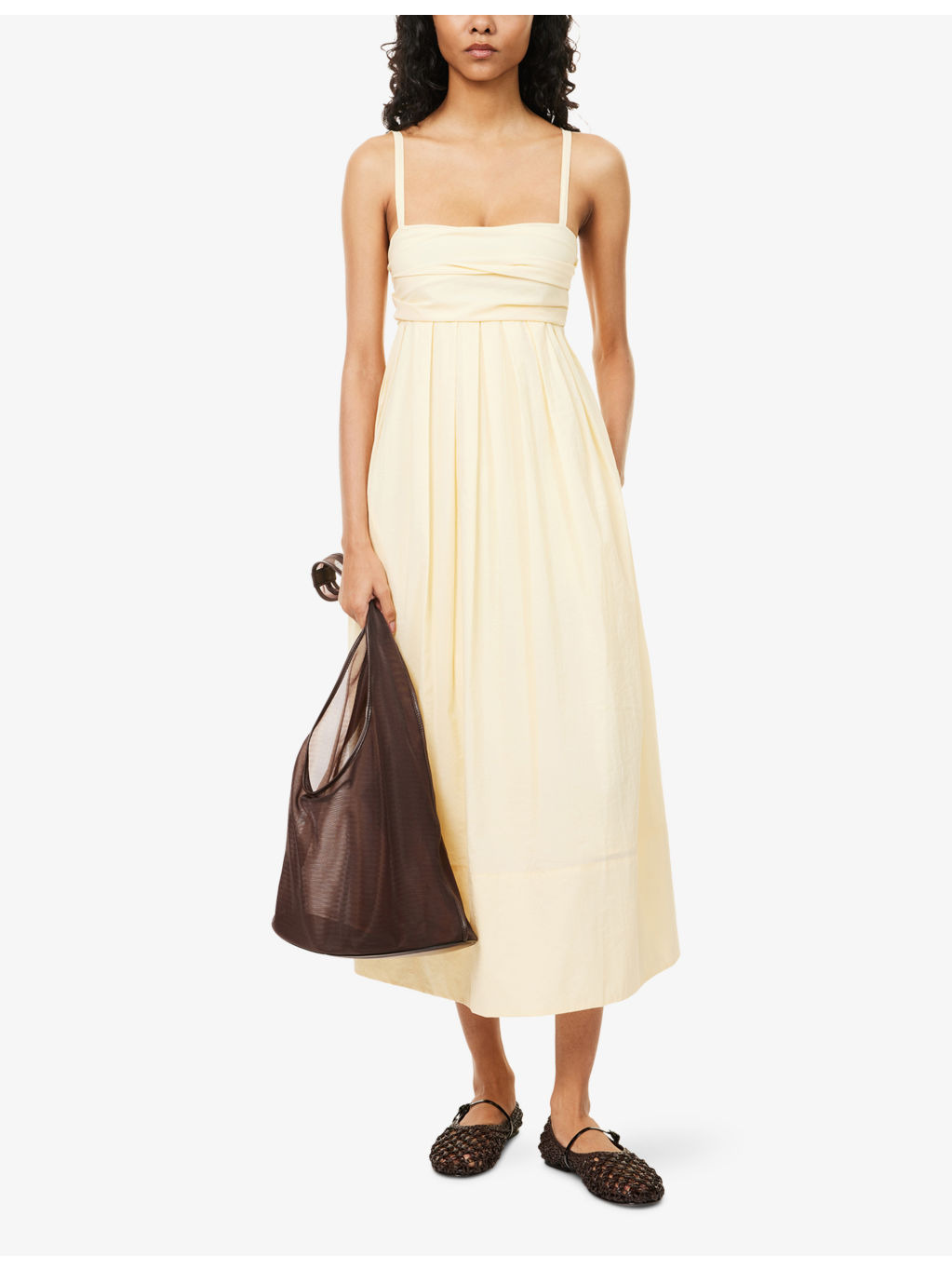 Claudine Square-Neck Poplin Midi Dress - 2