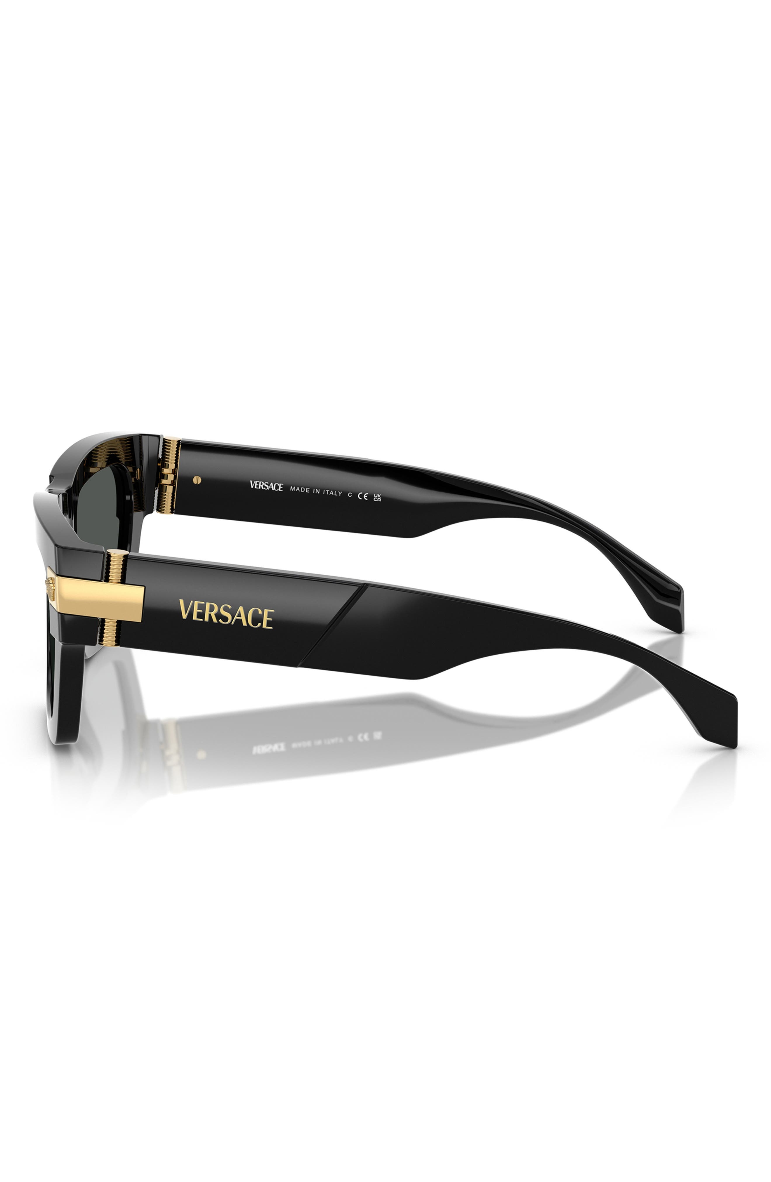 Versace 52mm Rectangular Sunglasses in Black at Nordstrom - 4