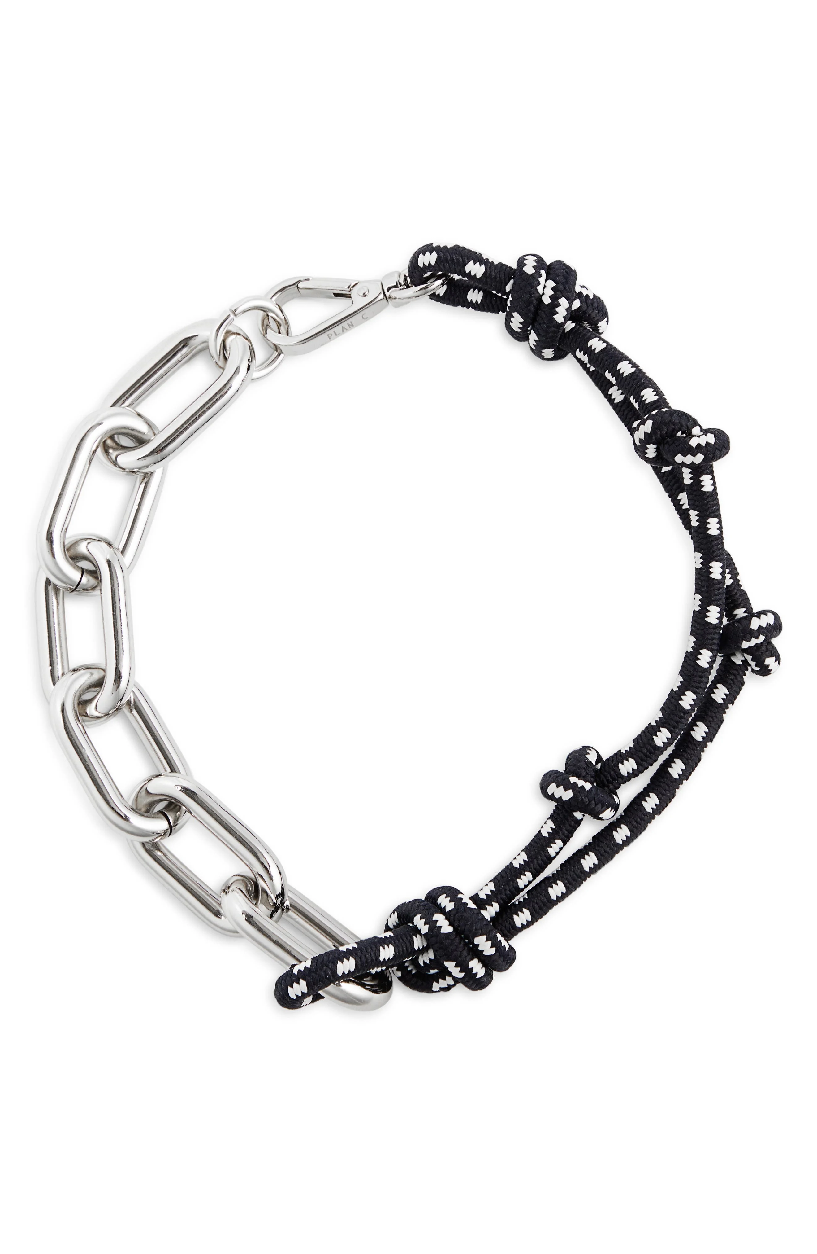 PLAN C Rope & Chain Necklace in Blue White at Nordstrom - 1