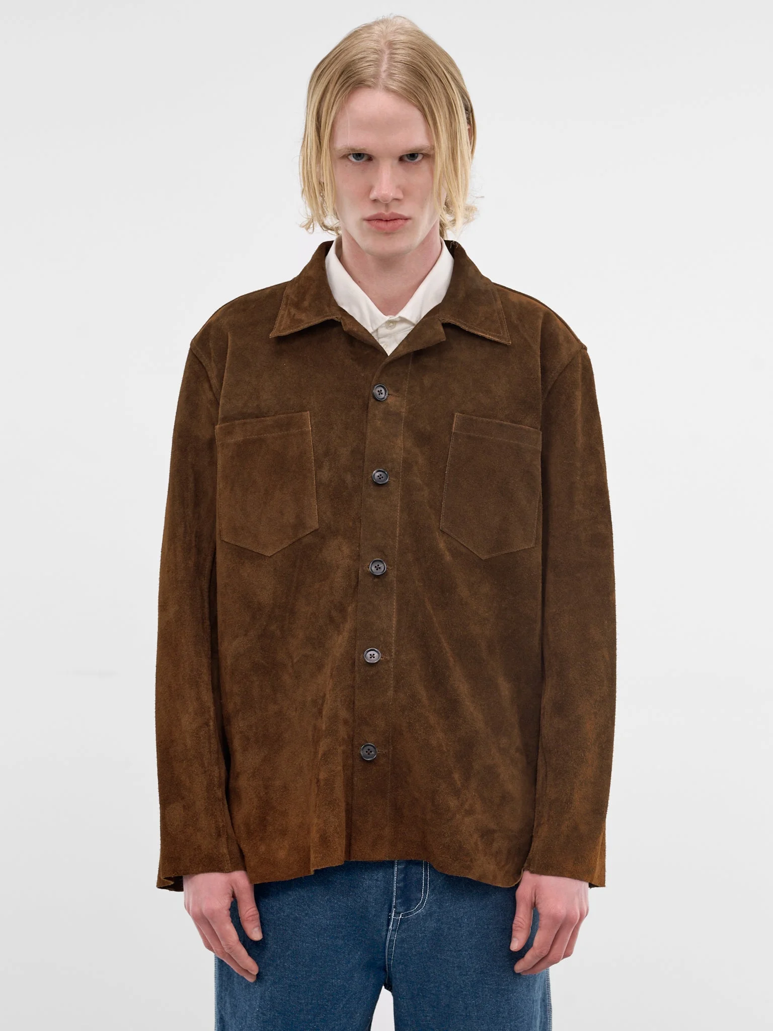 Brown Suede Overshirt - 1