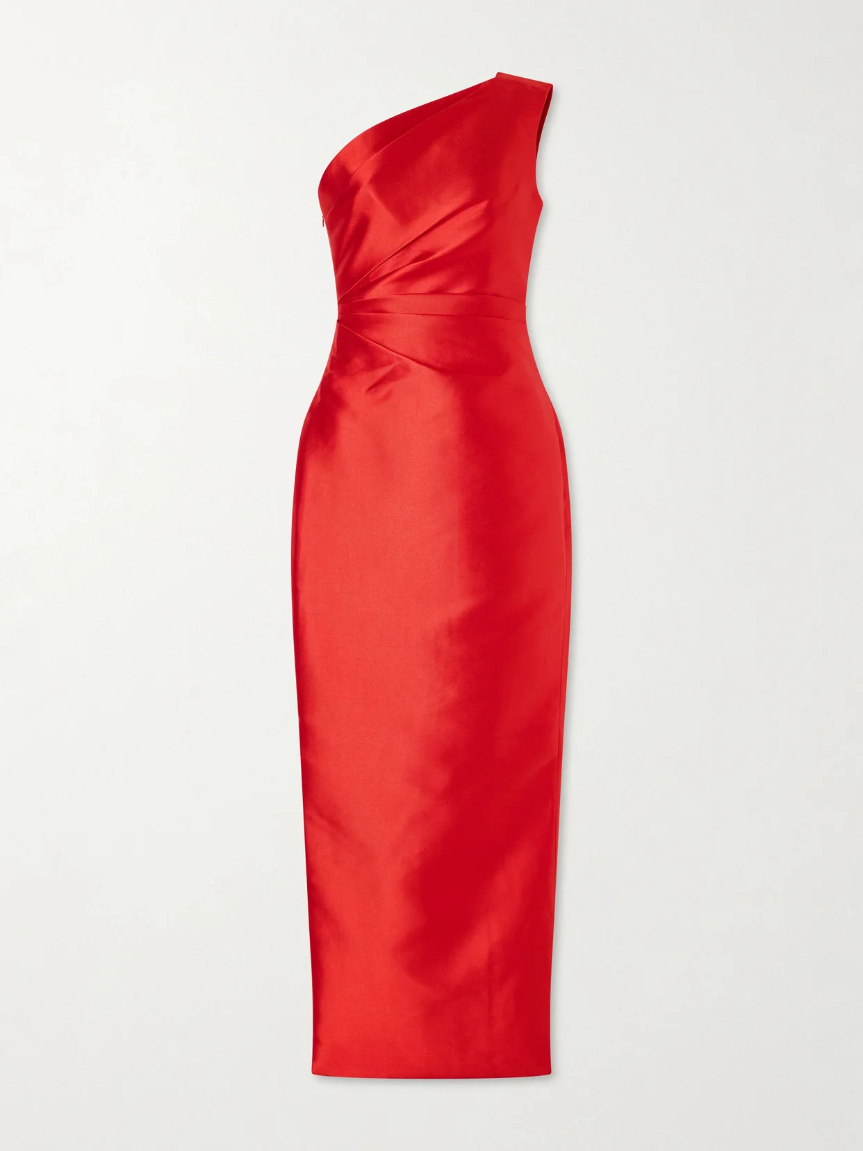 Kira Gathered Satin-twill Gown - 1