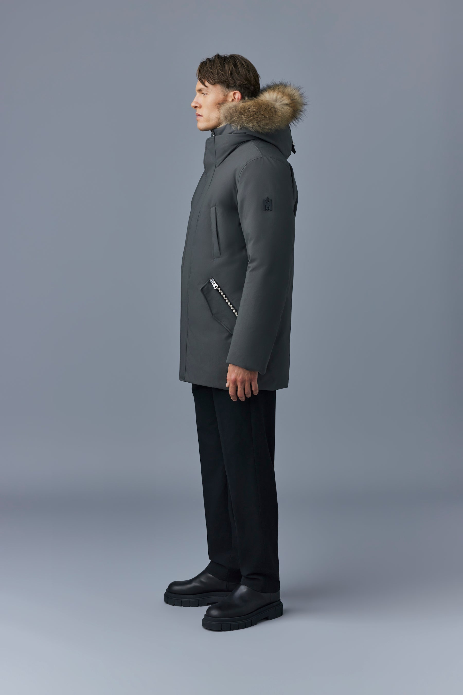 EDWARD 2-in-1 down parka with hooded bib and natural fur for men - 3
