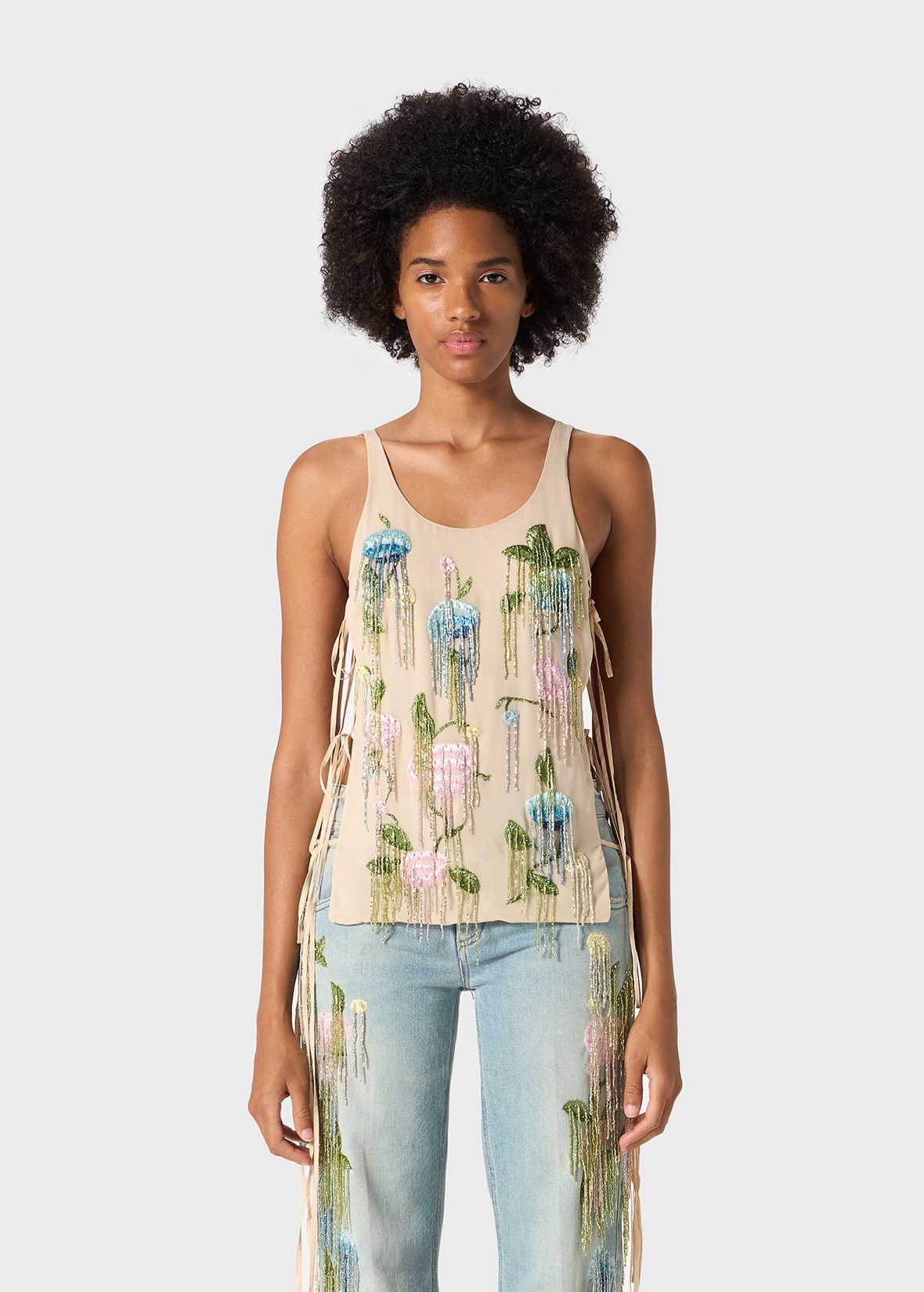 GEORGETTE TOP WITH BEADED EMBROIDERY - 3