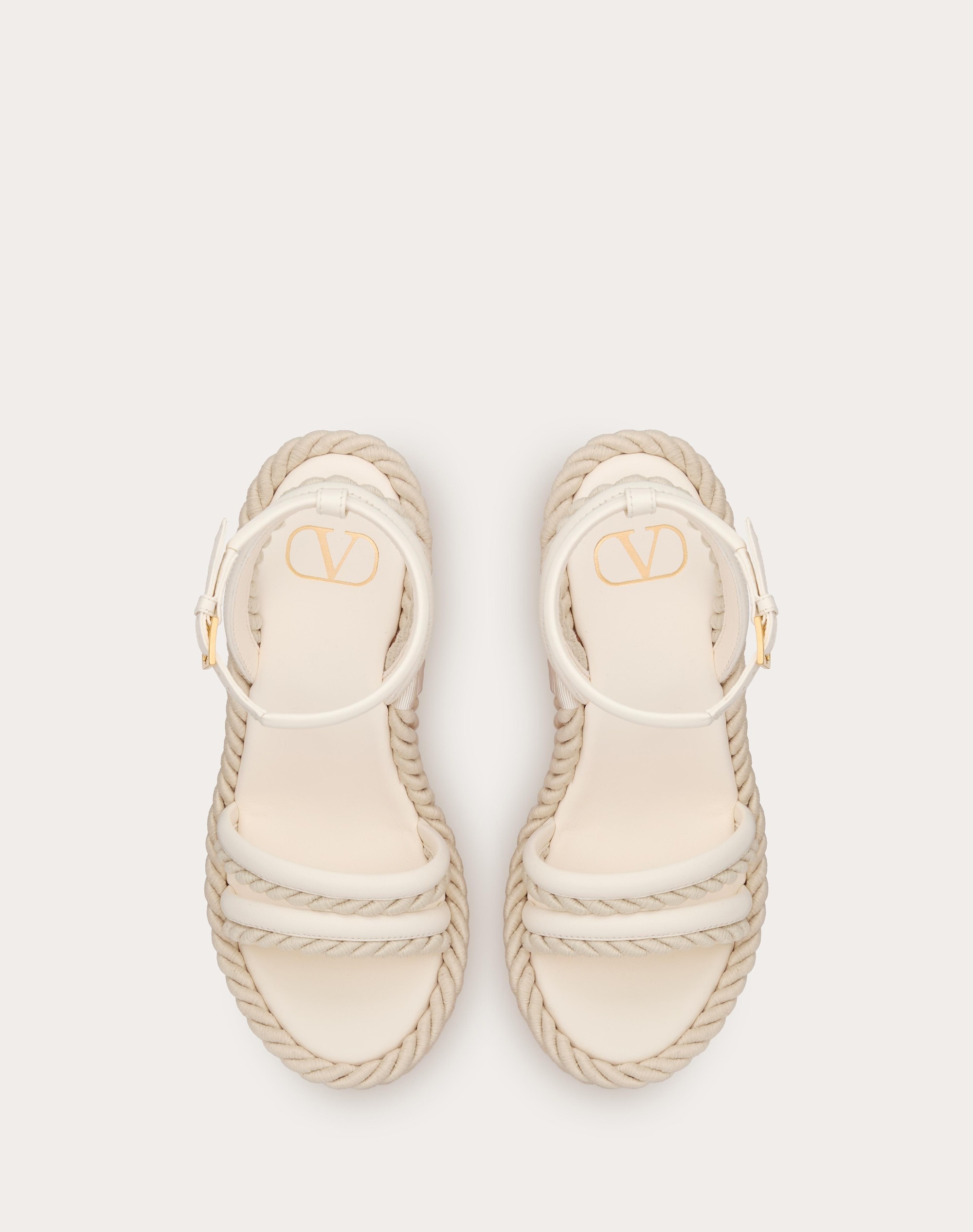 VLOGO SUMMERBLOCKS WEDGE SANDAL IN NAPPA LEATHER AND ROPE TORCHON 130MM - 4